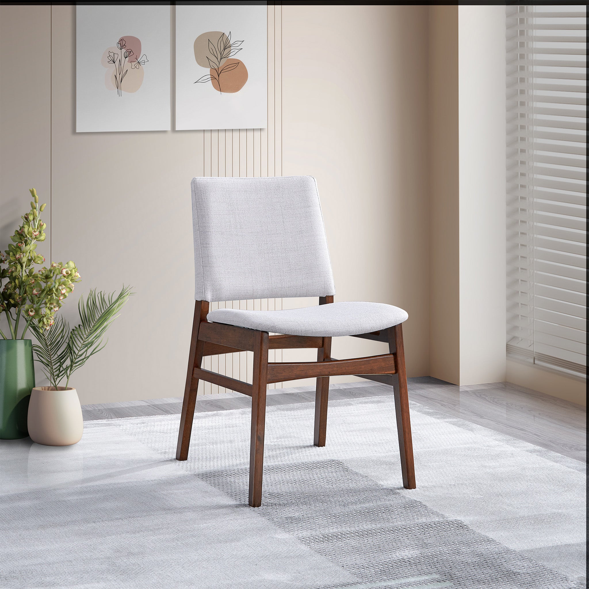 Alpha Light Grey Dining Chair set of two - MidinMod