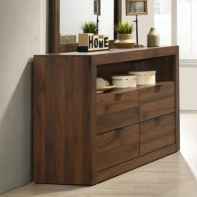 Altimari Walnut Dresser | Contemporary Rubberwood Bedroom Dresser | MidinMod