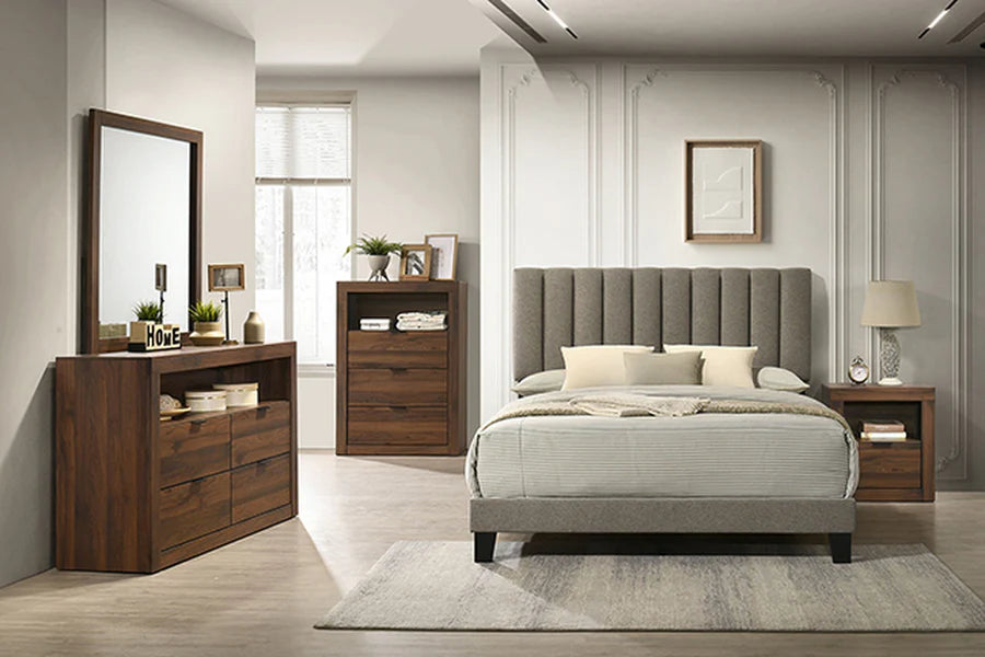 Altimari Walnut Dresser | Contemporary Rubberwood Bedroom Dresser | MidinMod