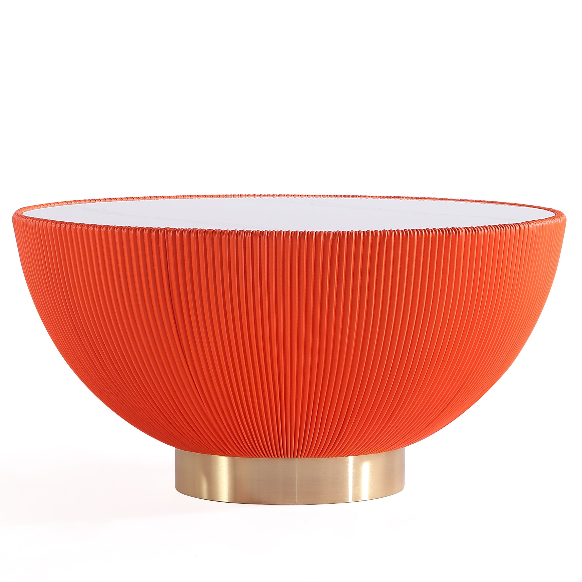 Anderson Orange Leather Coffee Table | Contemporary Upholstered Living Room Decor | MidinMod