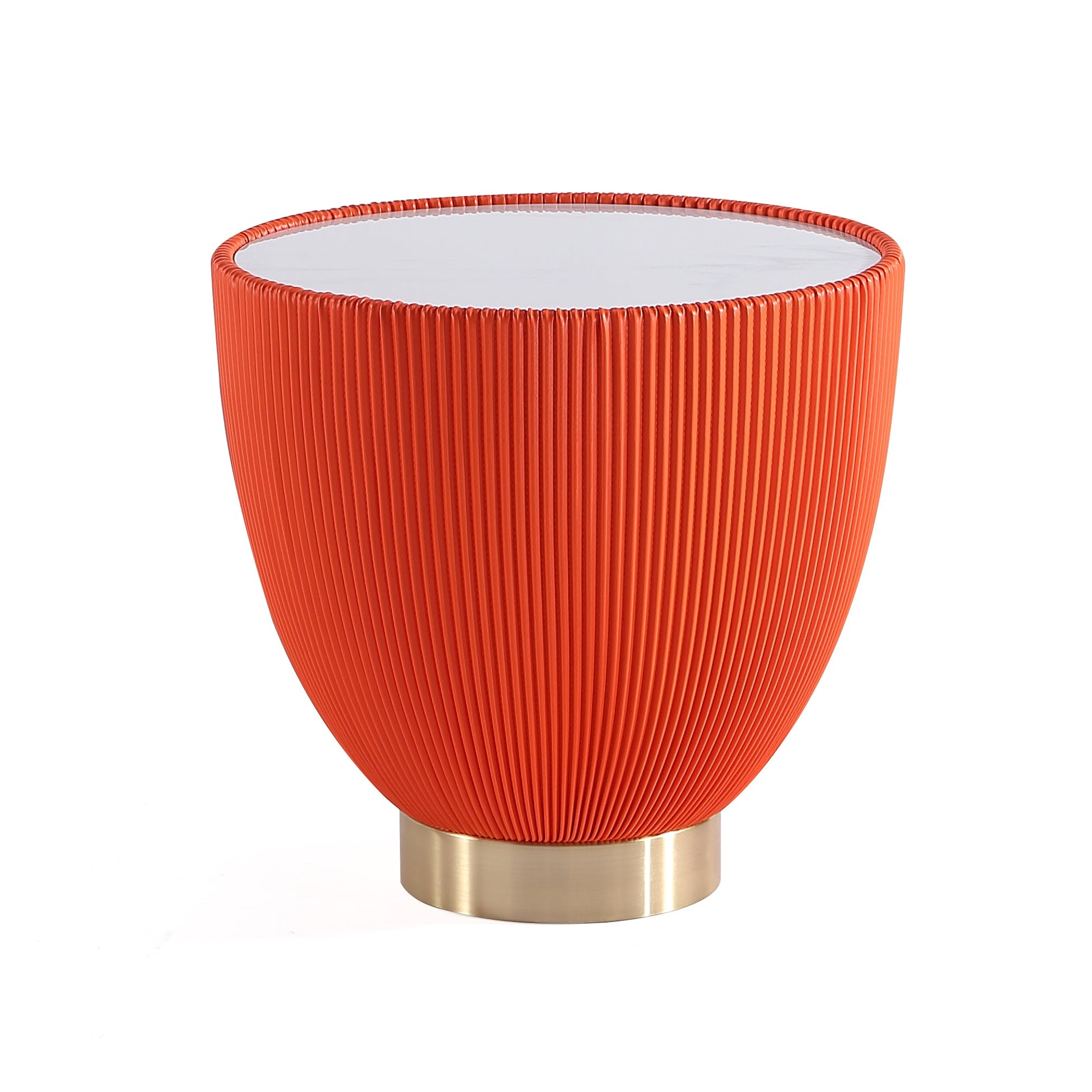 Anderson 2.0 Modern Orange Vegan Leather End Table