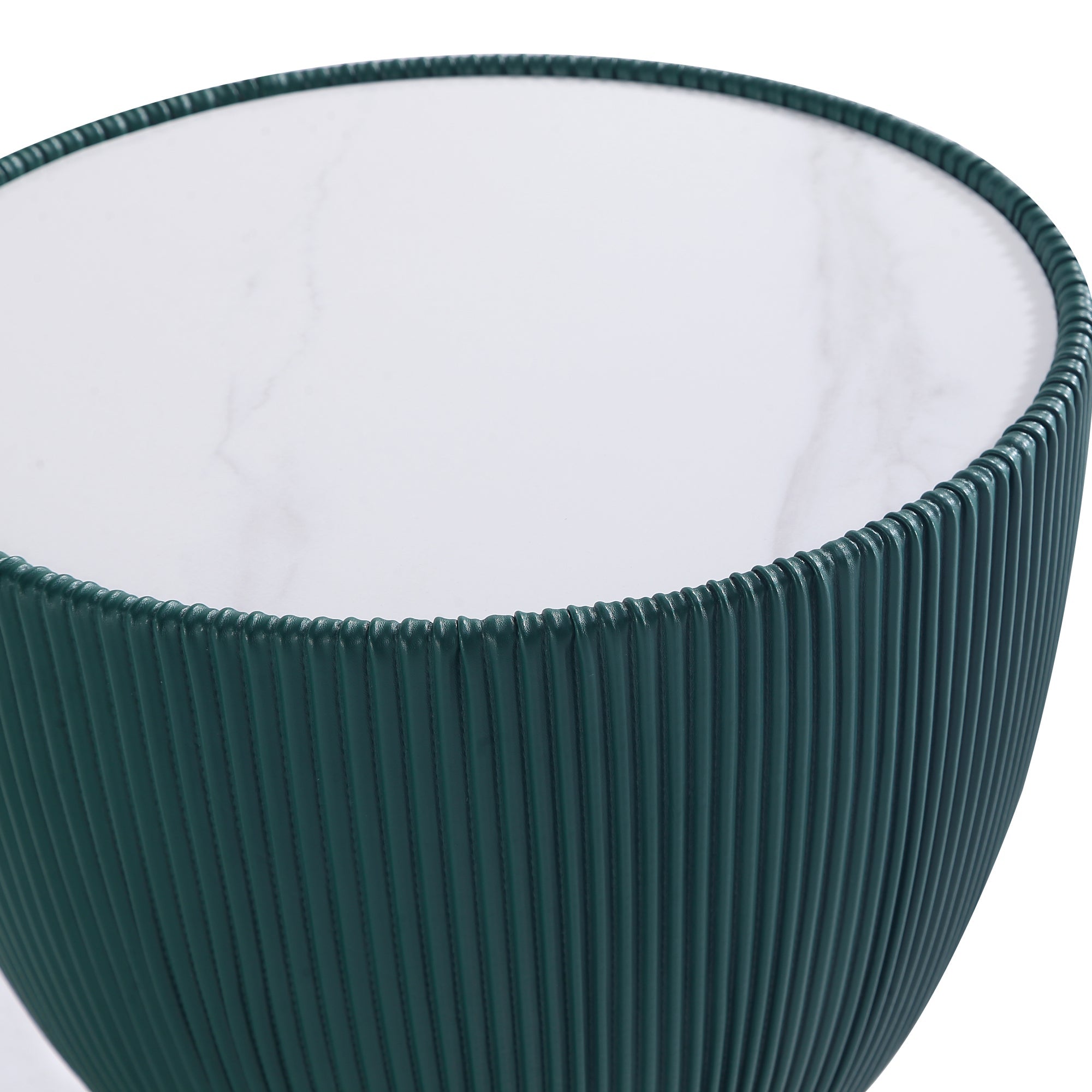 Anderson Modern Green Vegan Leather End Table | MidinMod