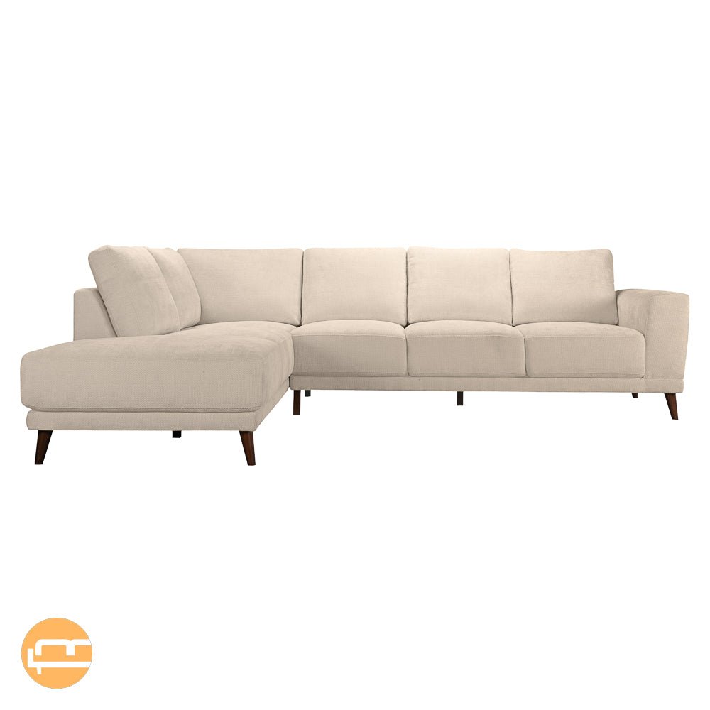 Andes Cream Fabric Left Sectional Sofa - MidinMod