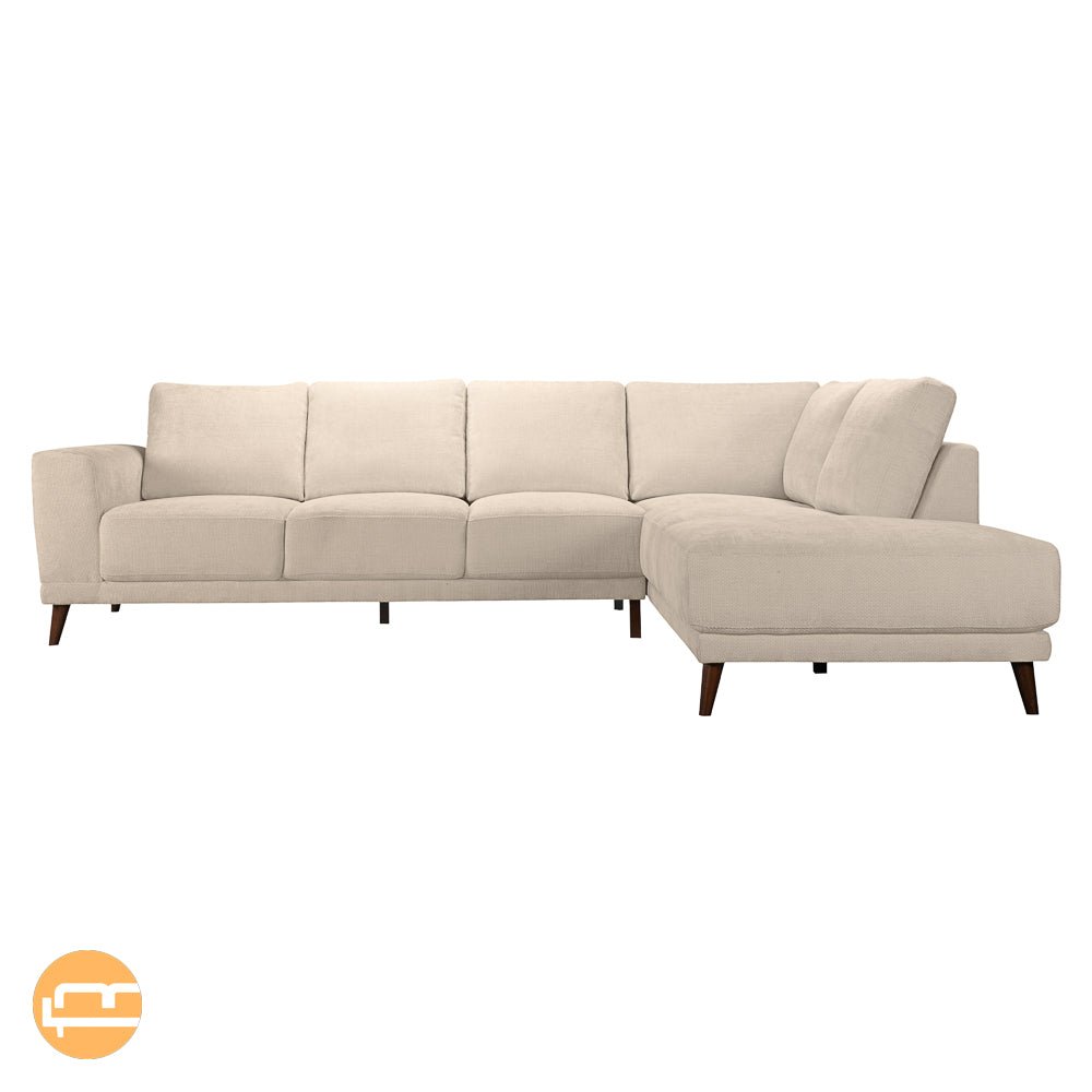 Andes Cream Fabric Right Sectional Sofa - MidinMod