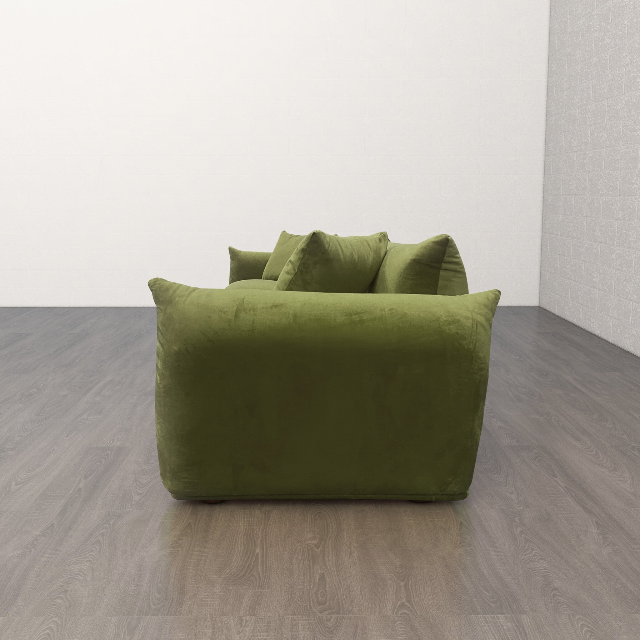 Archer Olive Green Velvet Sofa - MidinMod