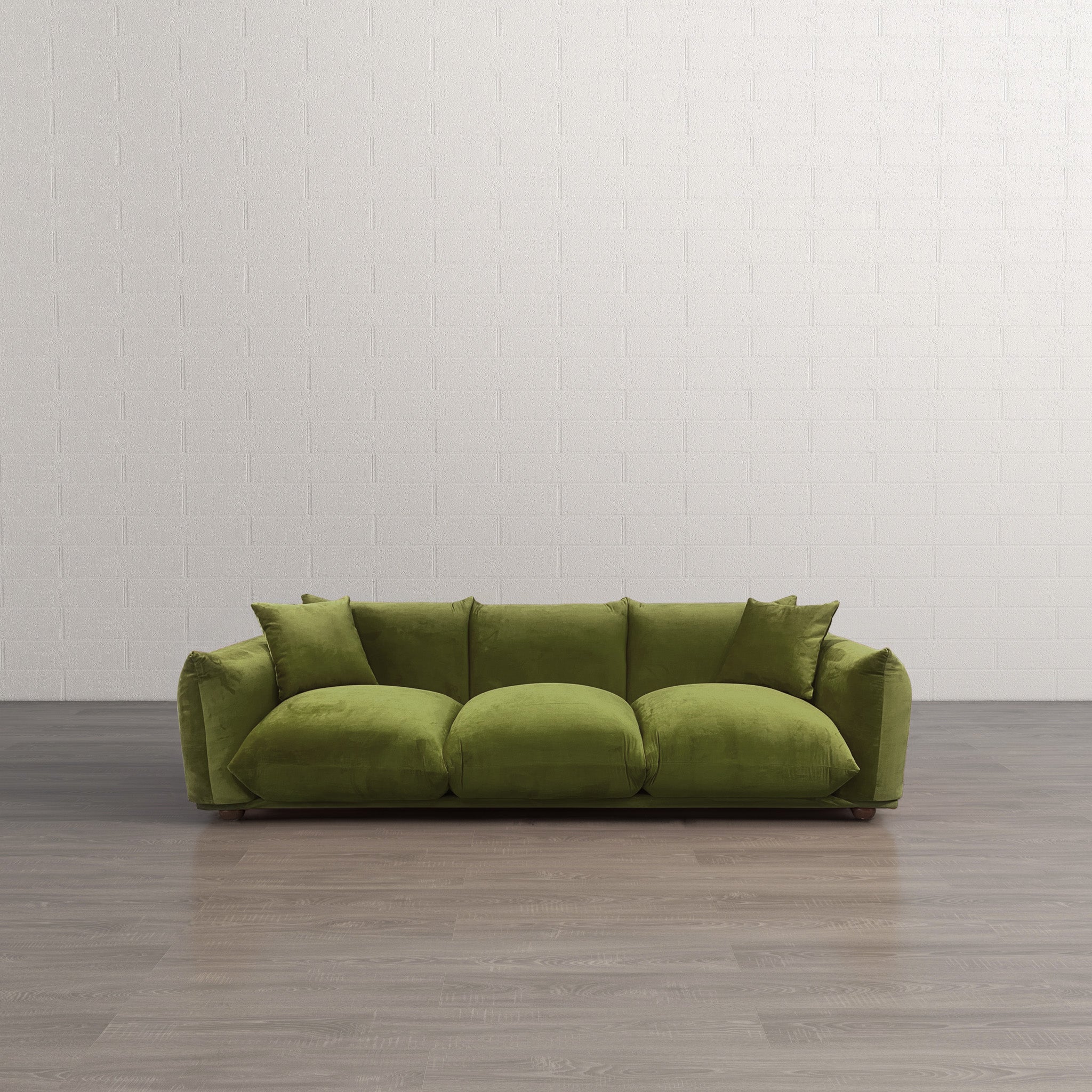 Archer Olive Green Velvet Sofa - MidinMod