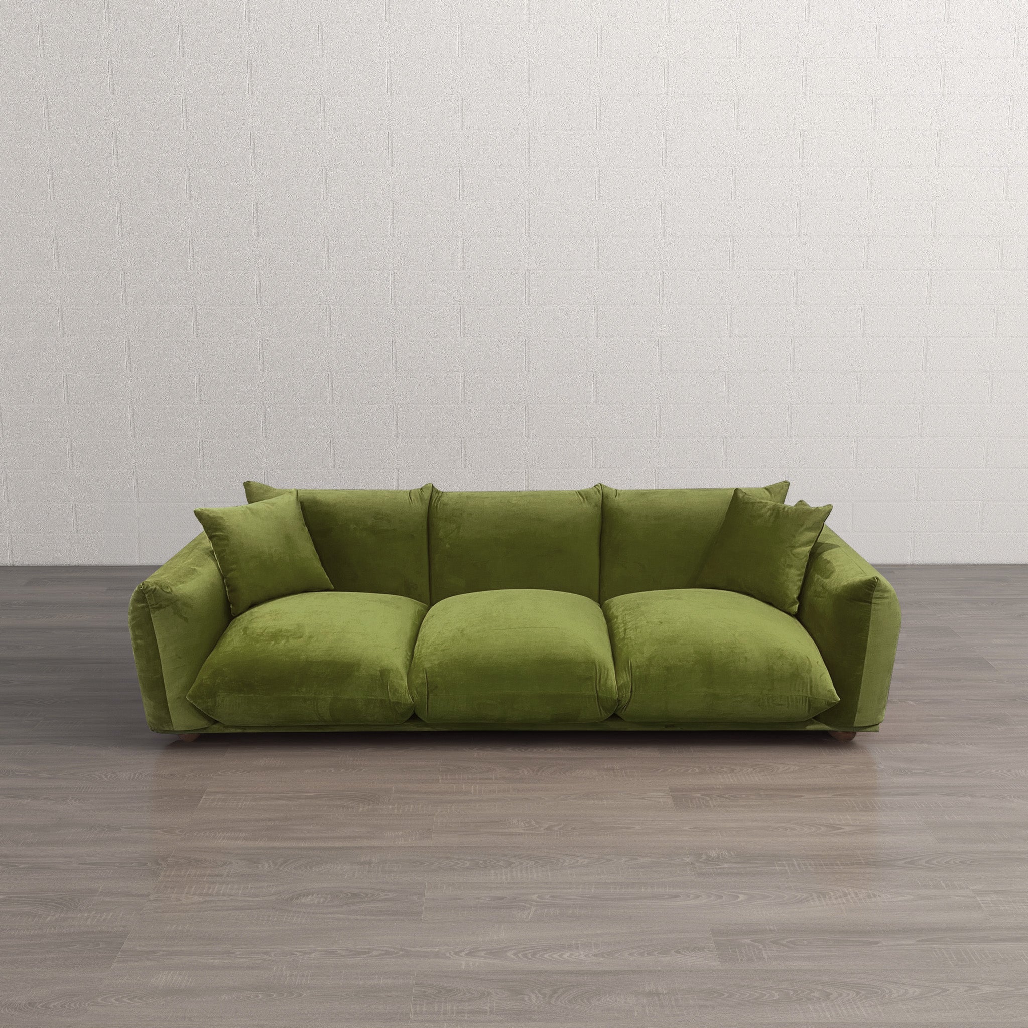 Archer Olive Green Velvet Sofa - MidinMod