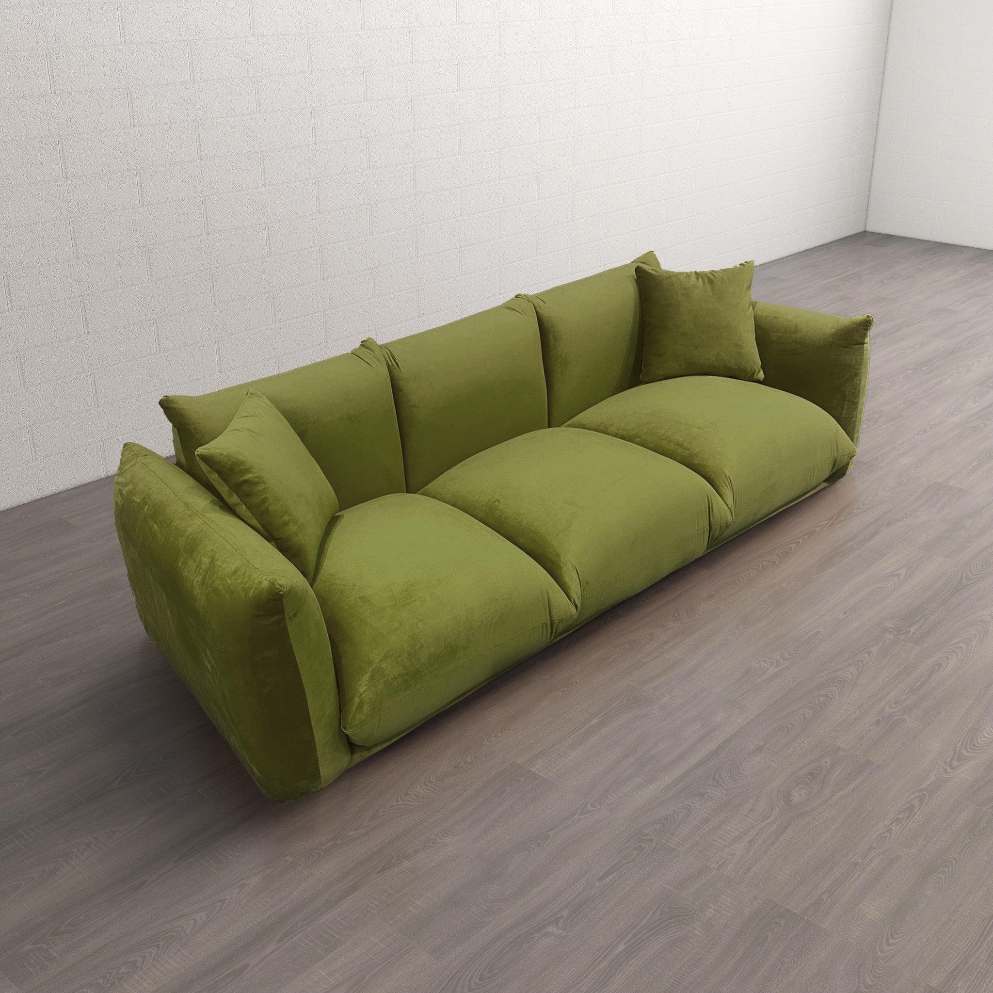 Archer Olive Green Velvet Sofa - MidinMod