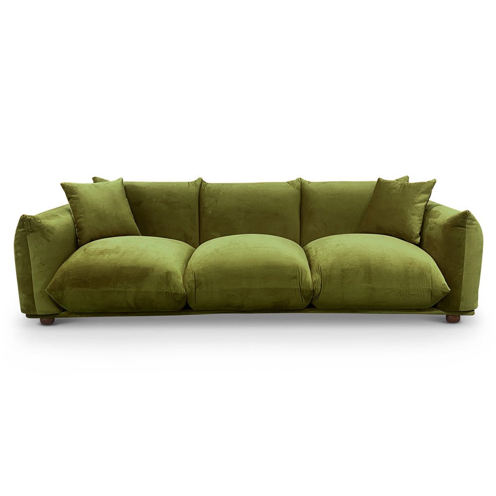 Archer Olive Green Velvet Sofa - MidinMod Houston Tx Mid Century Furniture Store - Sofas 1