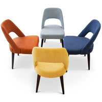 Ariana Modern Dining Chair (Burnt Orange Fabric) - MidinMod Houston Tx Mid Century Furniture Store - Dining Chairs 2