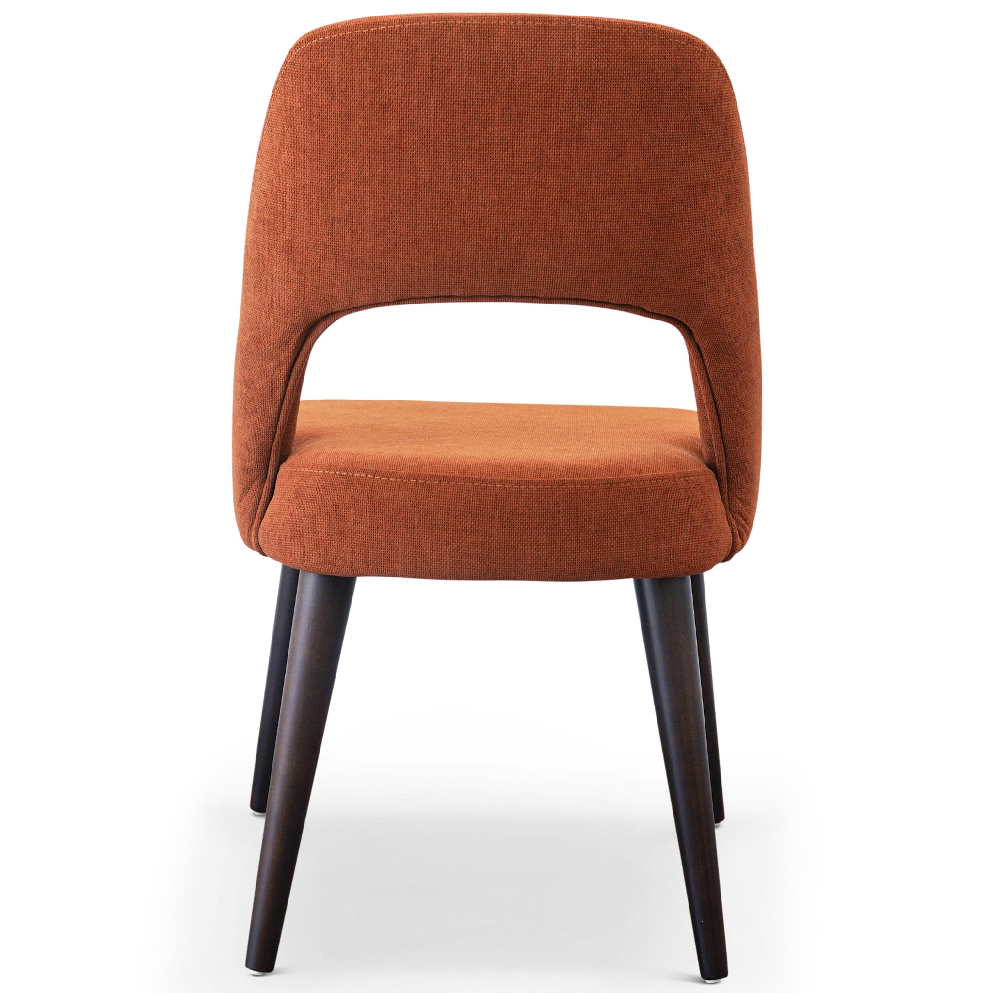 Ariana Modern Dining Chair Burnt Orange Fabric Set of 2 - MidinMod