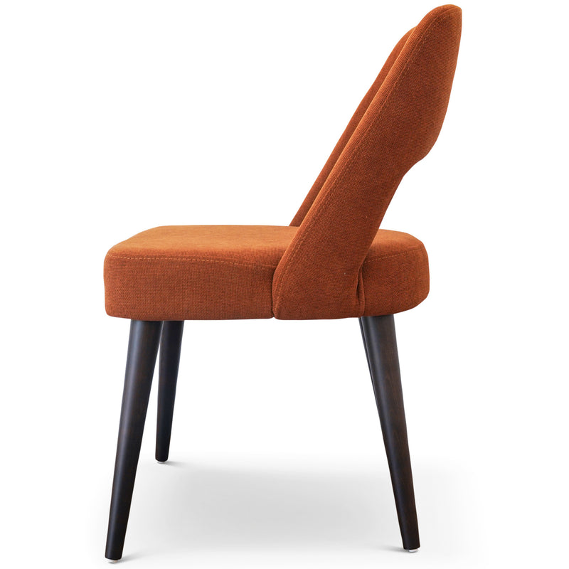 Ariana Modern Dining Chair (Burnt Orange Fabric) - MidinMod Houston Tx Mid Century Furniture Store - Dining Chairs 5