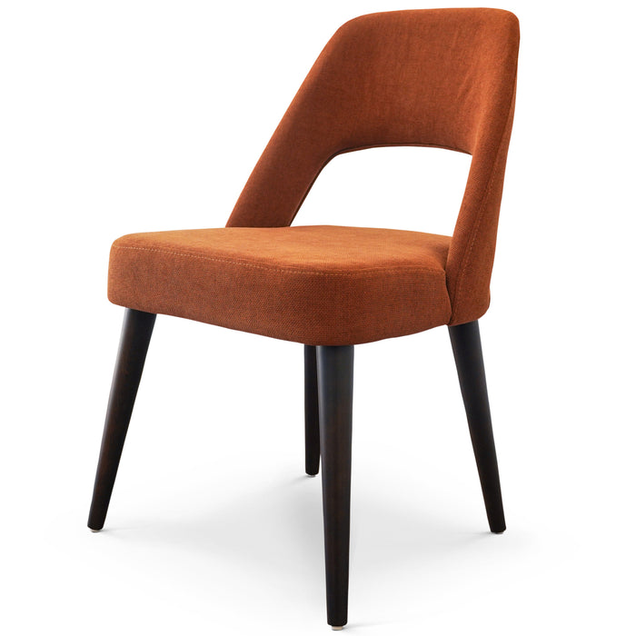 Ariana Modern Dining Chair (Burnt Orange Fabric) - MidinMod Houston Tx Mid Century Furniture Store - Dining Chairs 1