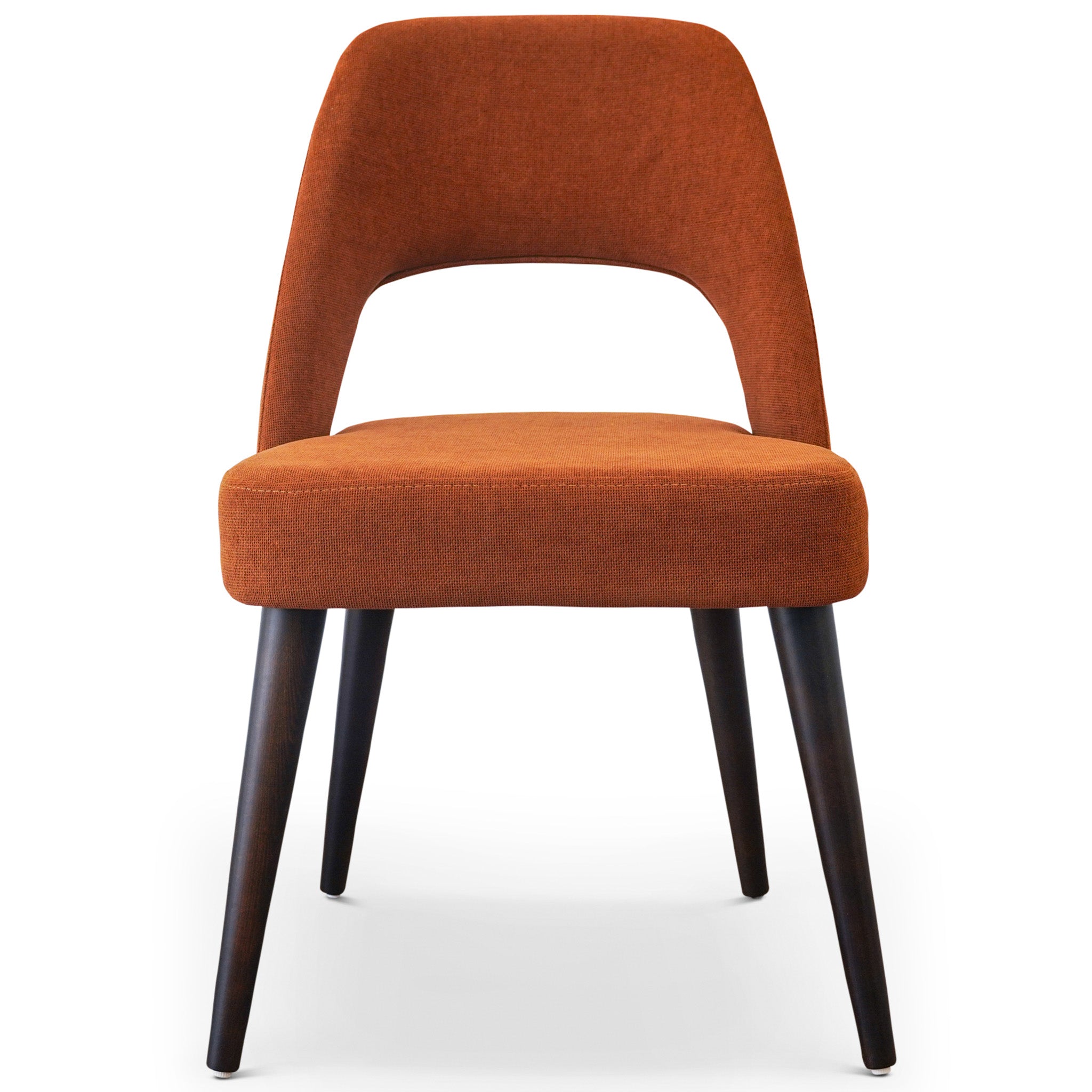 Ariana Modern Dining Chair Burnt Orange Fabric Set of 2 - MidinMod