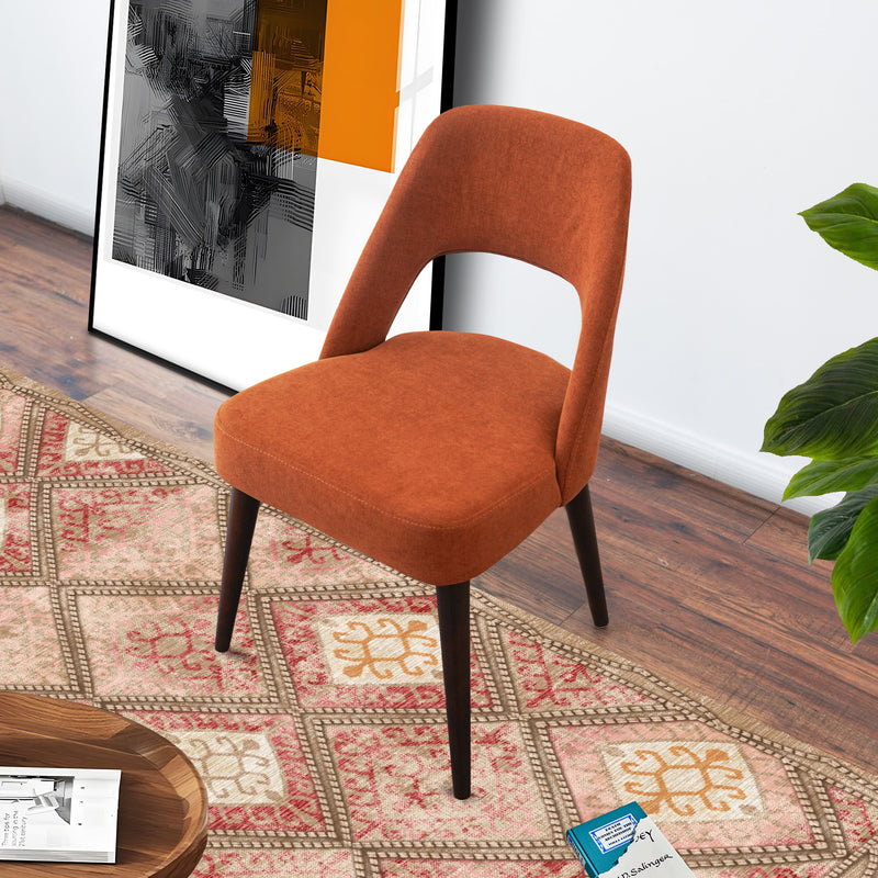 Ariana Modern Dining Chair (Burnt Orange Fabric) - MidinMod Houston Tx Mid Century Furniture Store - Dining Chairs 3