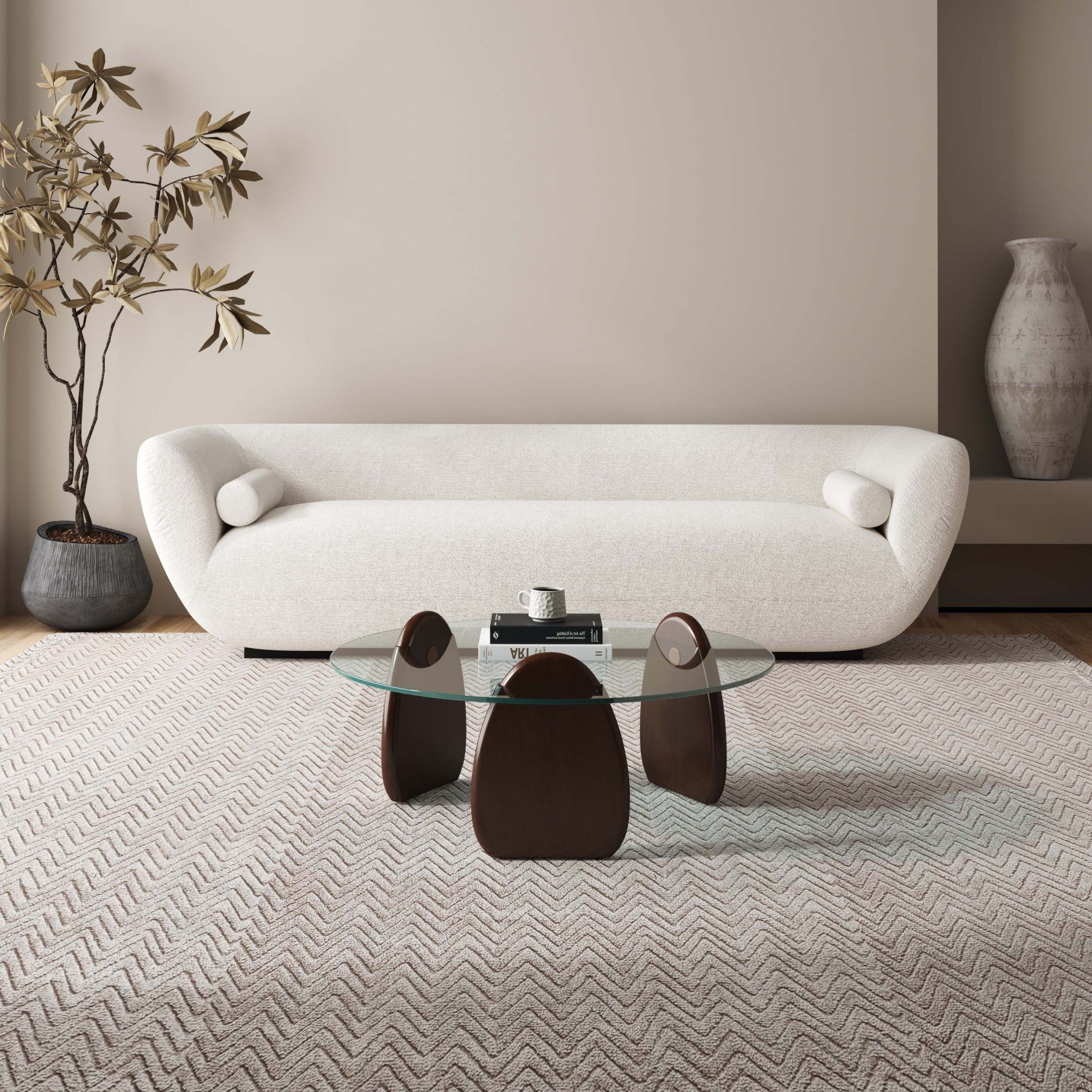 Artesia Dark Walnut Coffee Table | Modern Solid Wood Living Room Centerpiece | MidinMod