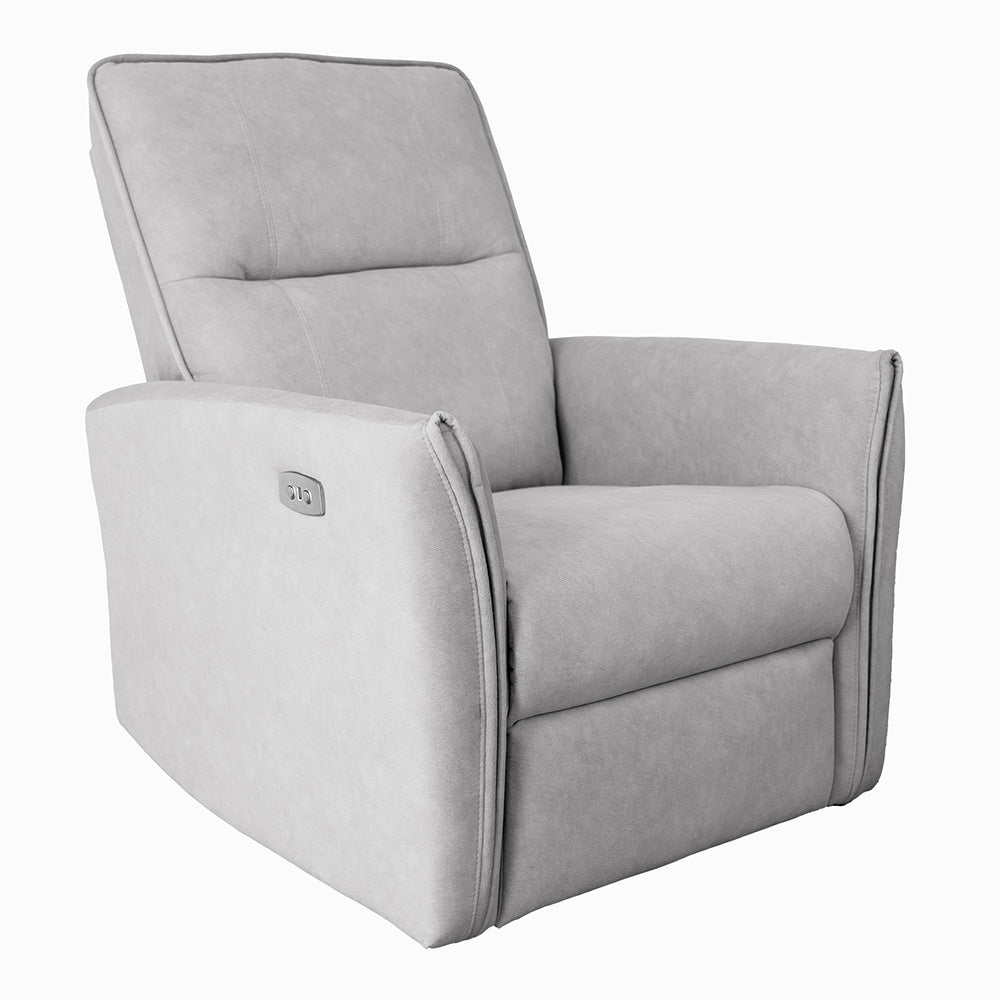 Ashland Grey Suede Recliner Chair - MidinMod Houston Tx Mid Century Furniture Store - Lounge Chairs 1