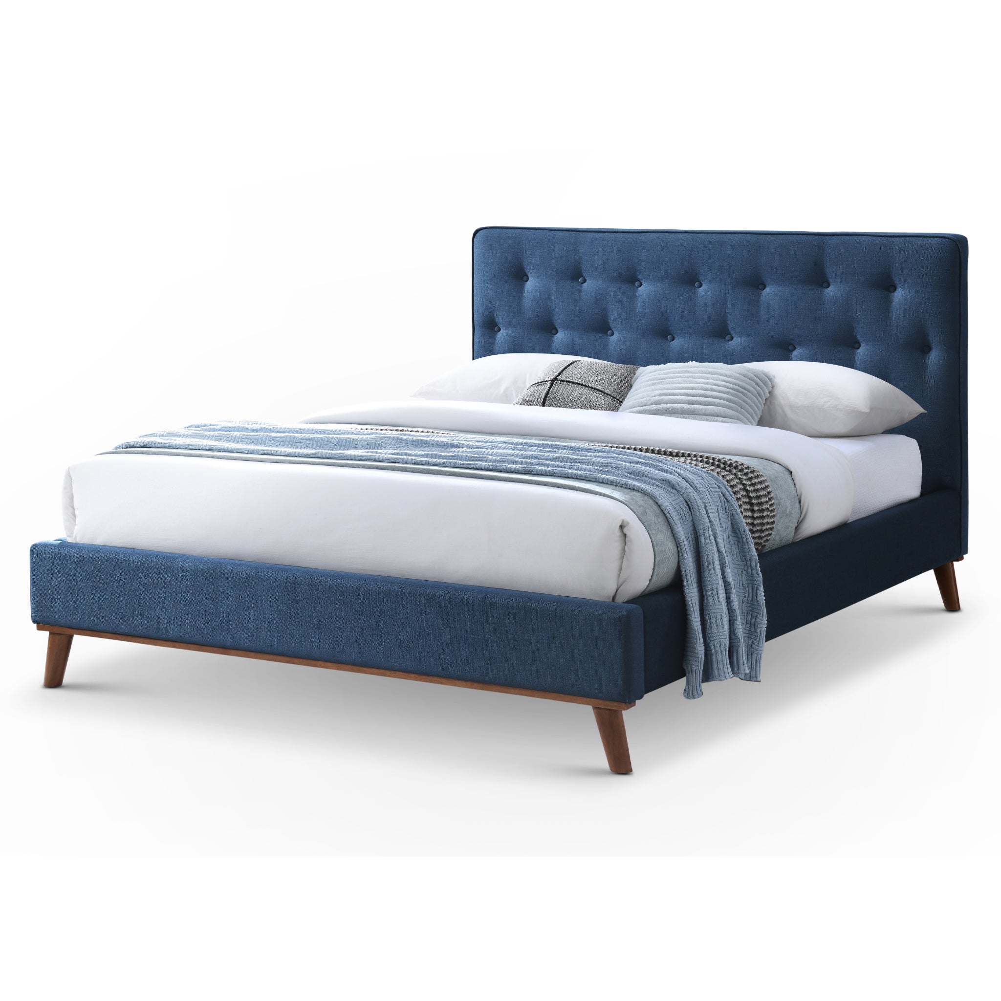 Ashton King Navy Blue Bed - MidinMod