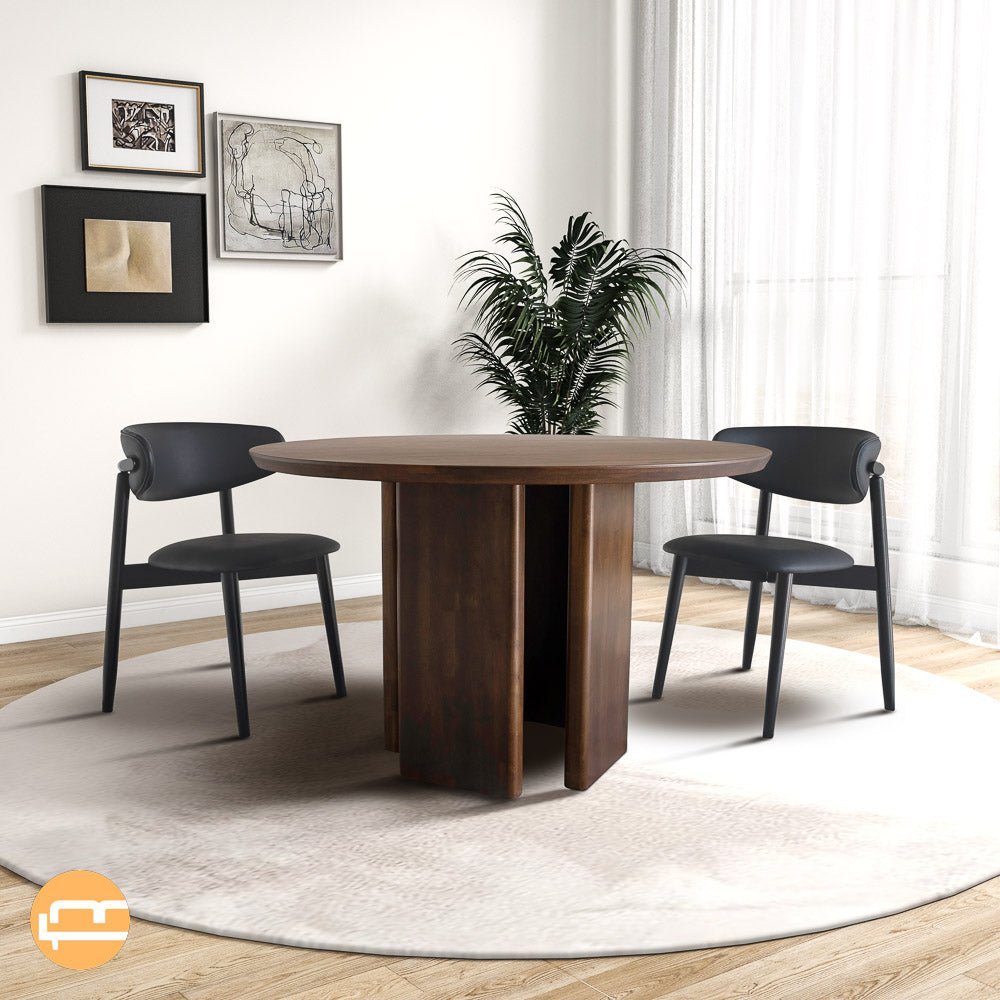 Astor Round Walnut Dining Table - MidinMod