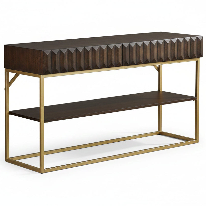 Augsburg Walnut/Gold Sofa Table