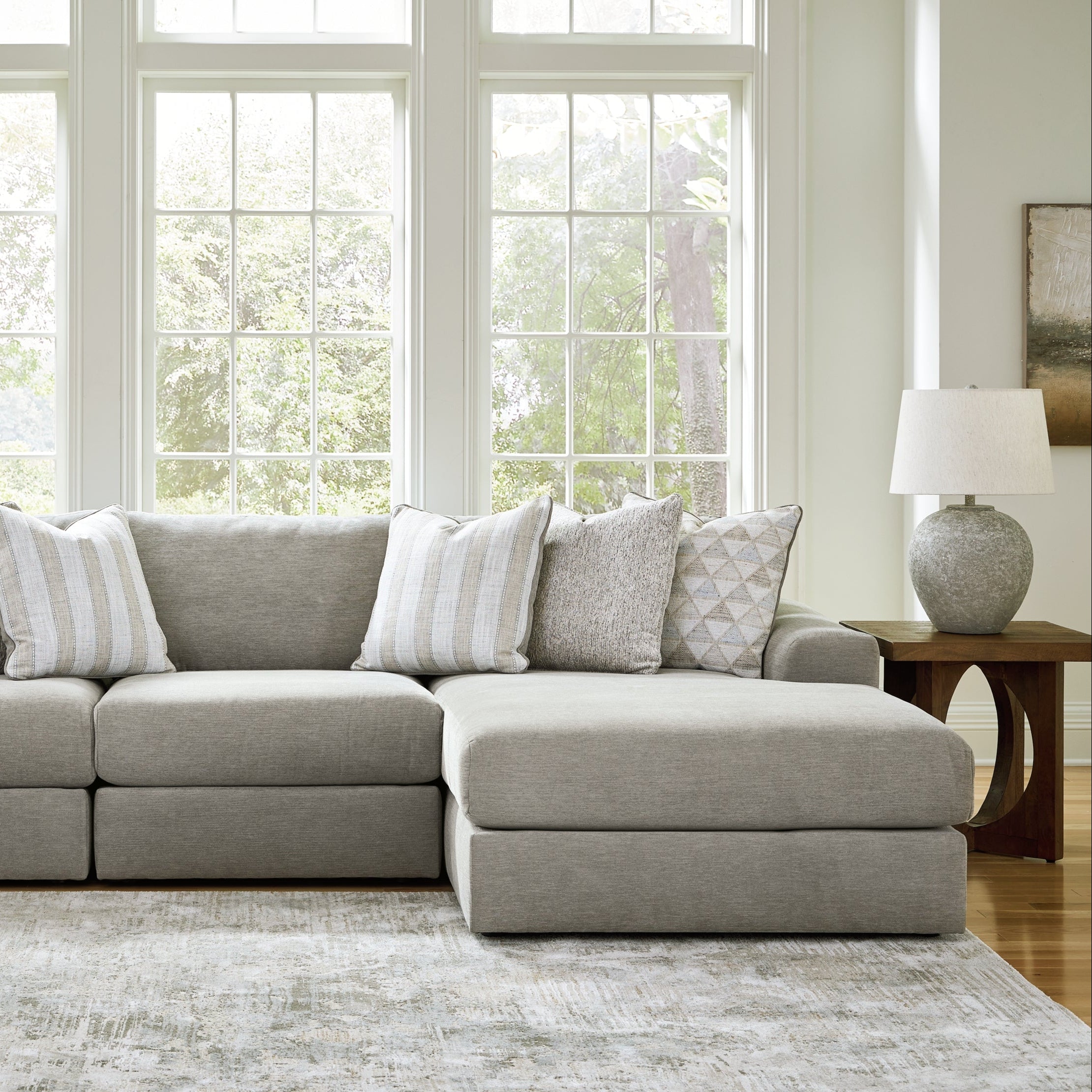 Avaliyah 3-Piece Modular Sectional with Reversible Cushions and Waterfall Chaise