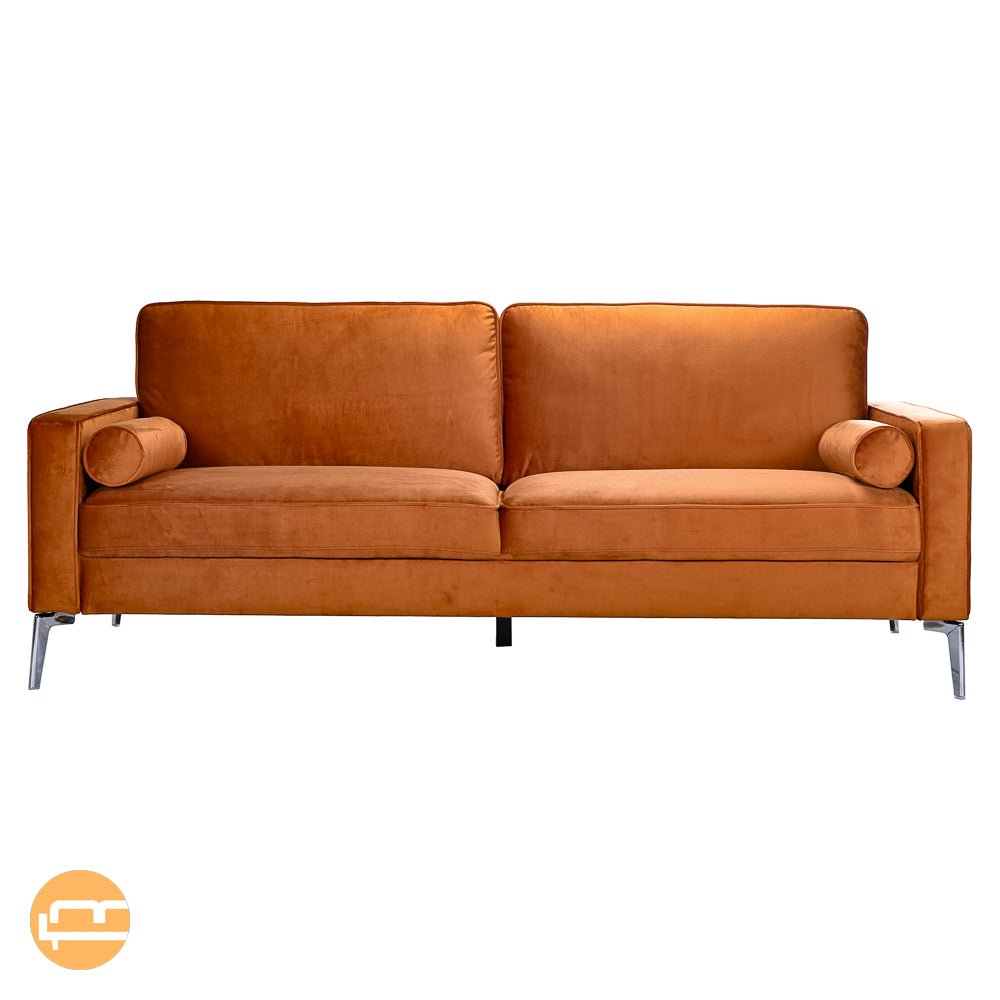 Axel Orange Velvet Sofa - MidinMod