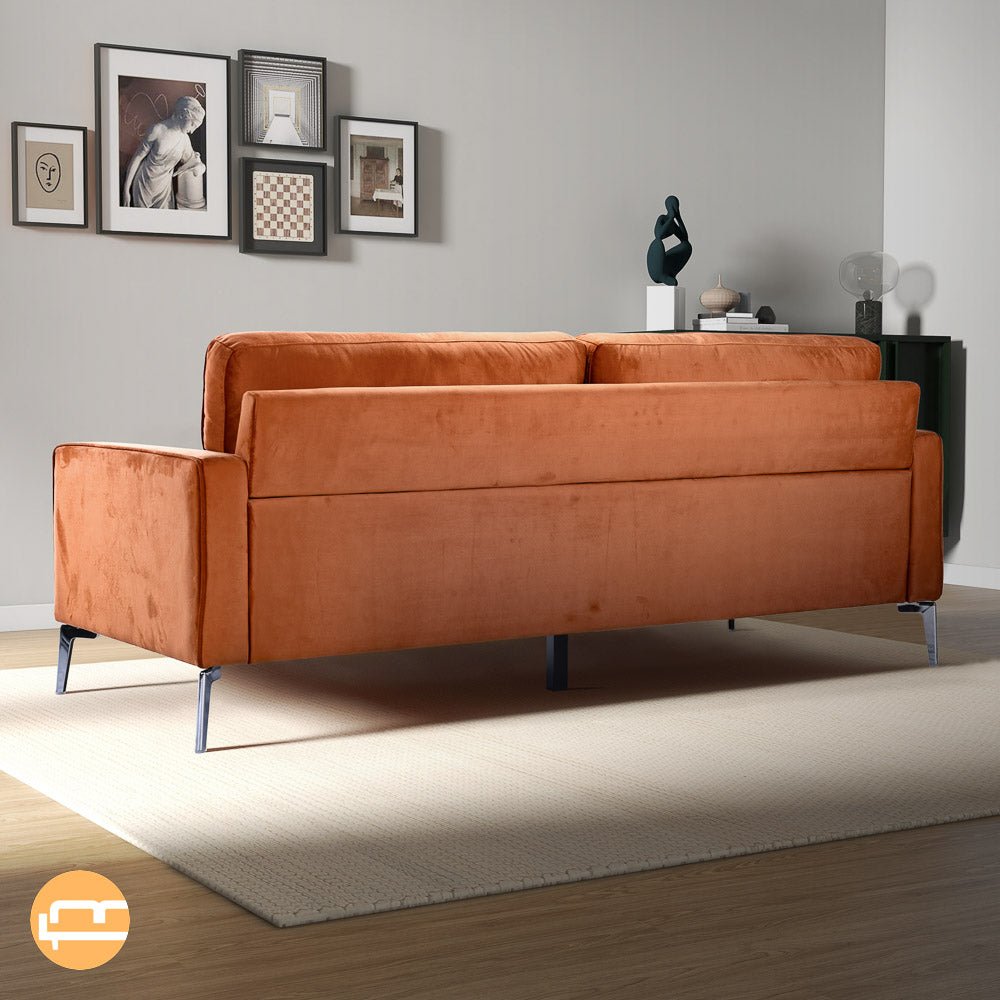 Axel Orange Velvet Sofa - MidinMod