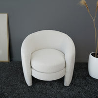 Axis Lounge Chair White Boucle - MidinMod Houston Tx Mid Century Furniture Store - Lounge Chairs 4