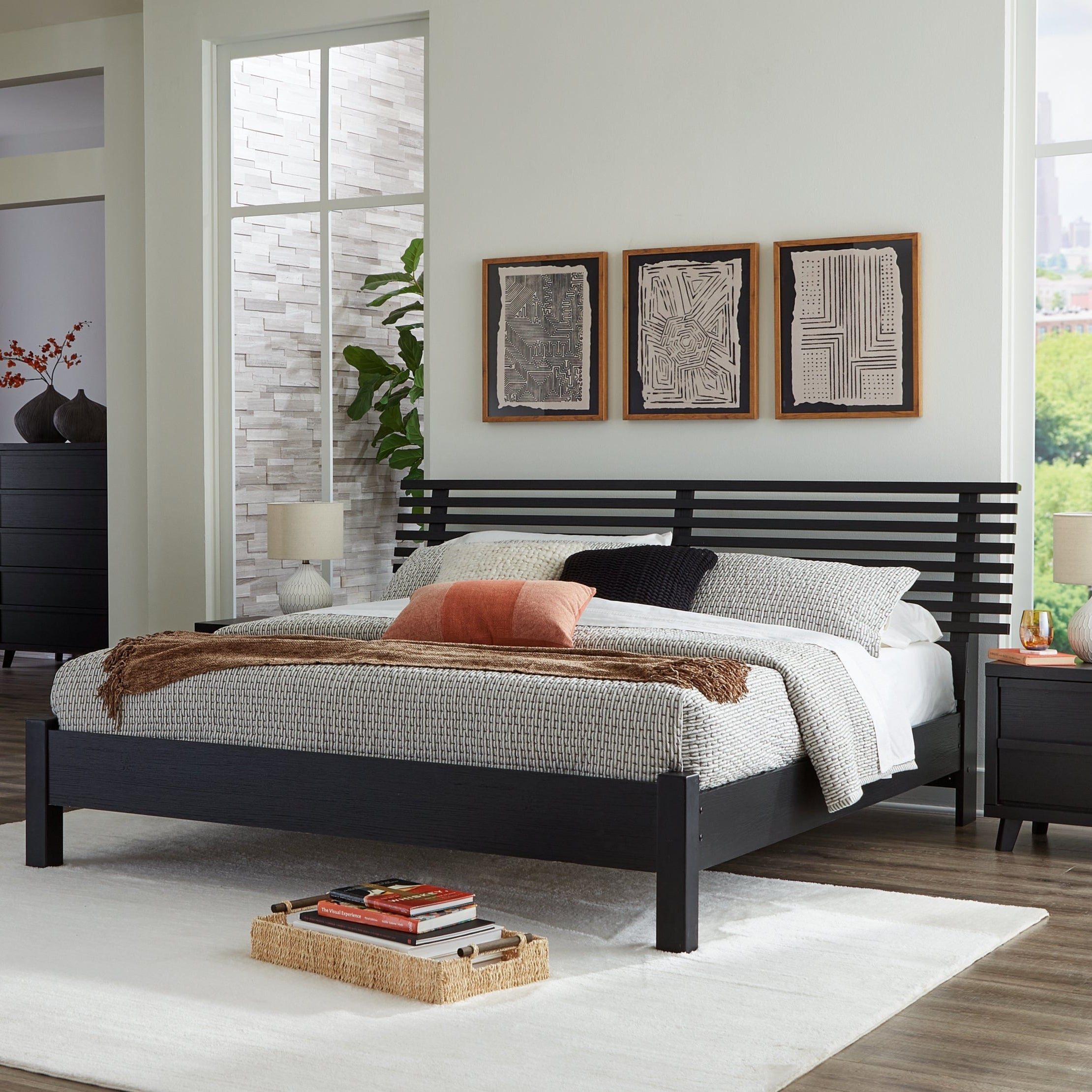 Danziar King Slat Headboard, Dresser, Mirror, Chest and Nightstand