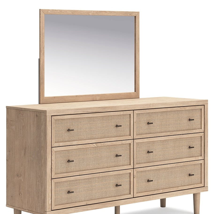 Cielden Queen Panel Bed with Mirrored Dresser and Chest