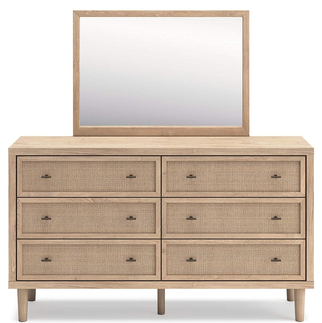 Cielden Queen Panel Bed with Mirrored Dresser