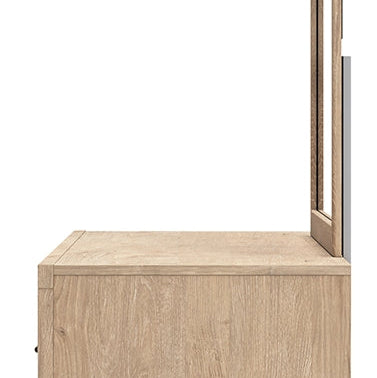 Cielden Full Panel Bed with Mirrored Dresser and Nightstand