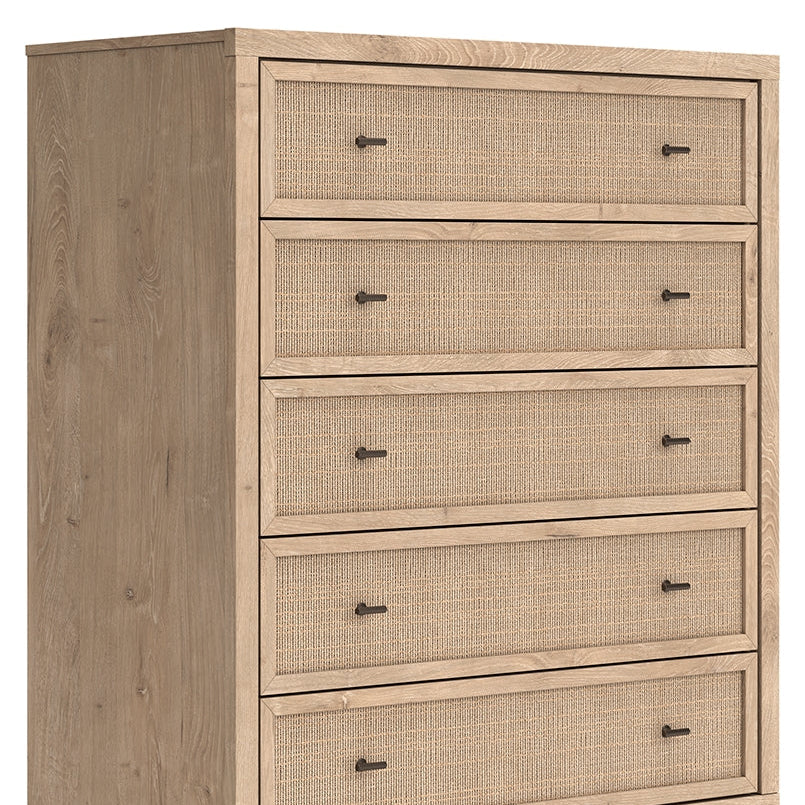 Cielden Queen Panel Bed with Mirrored Dresser and Chest