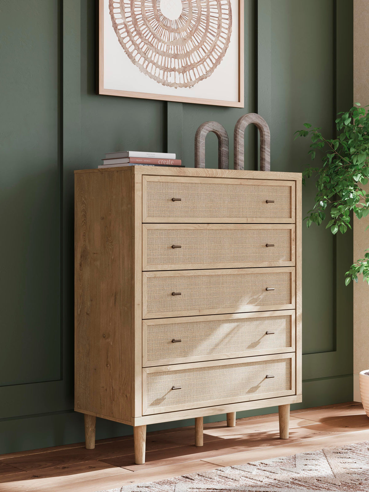 Cielden Five Drawer Wide Dresser