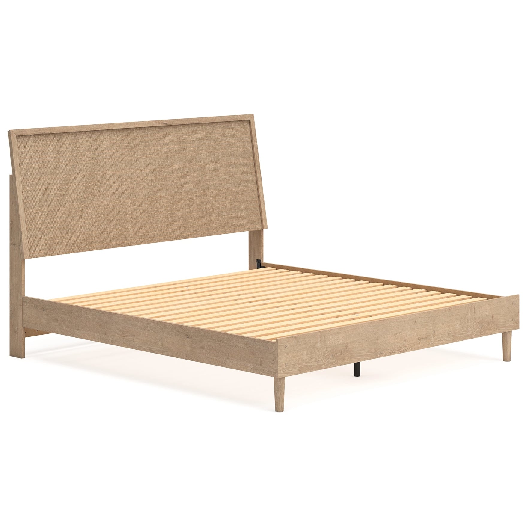 Cielden King Panel Bed with Mirrored Dresser and Nightstand