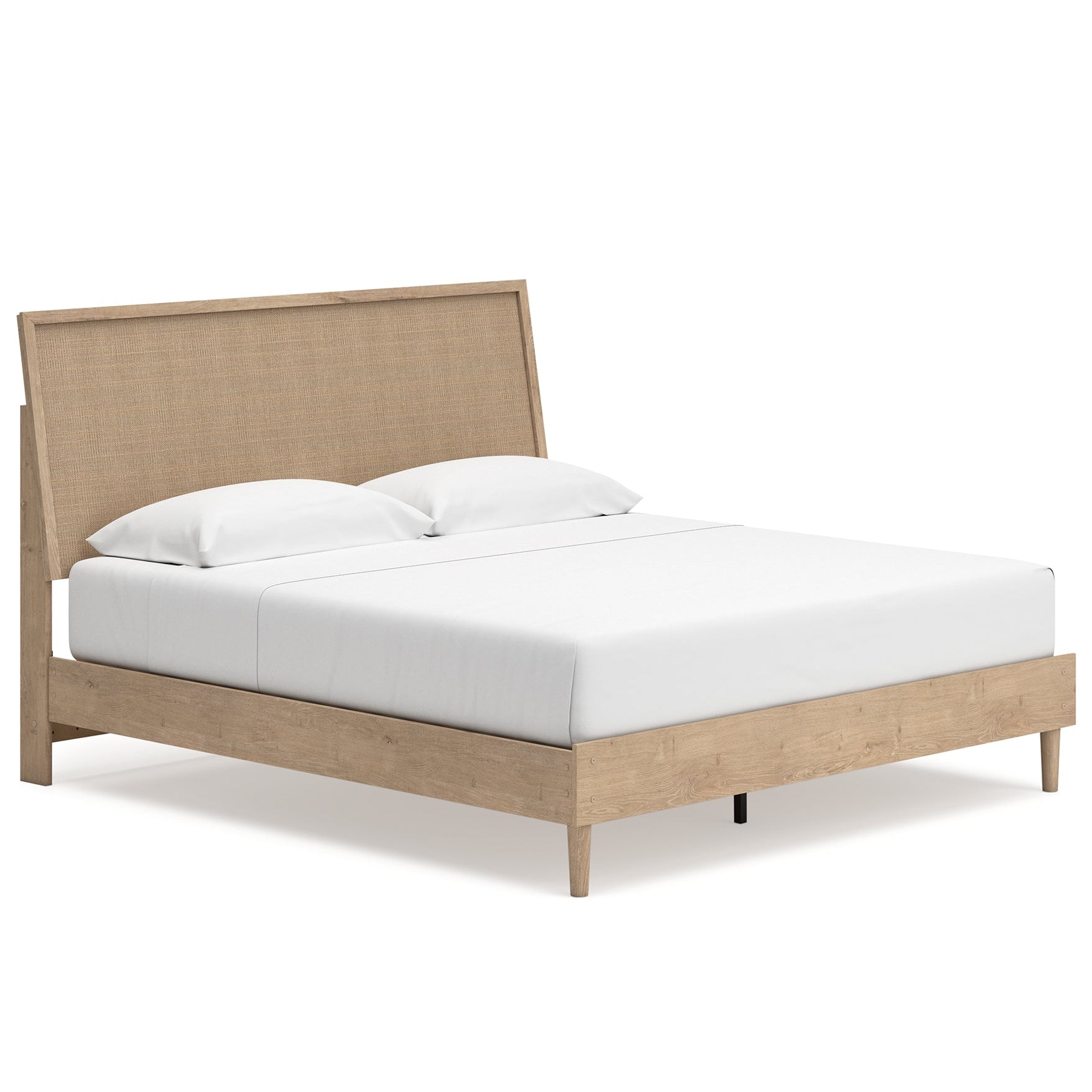 Cielden King Panel Bed with Mirrored Dresser and Nightstand