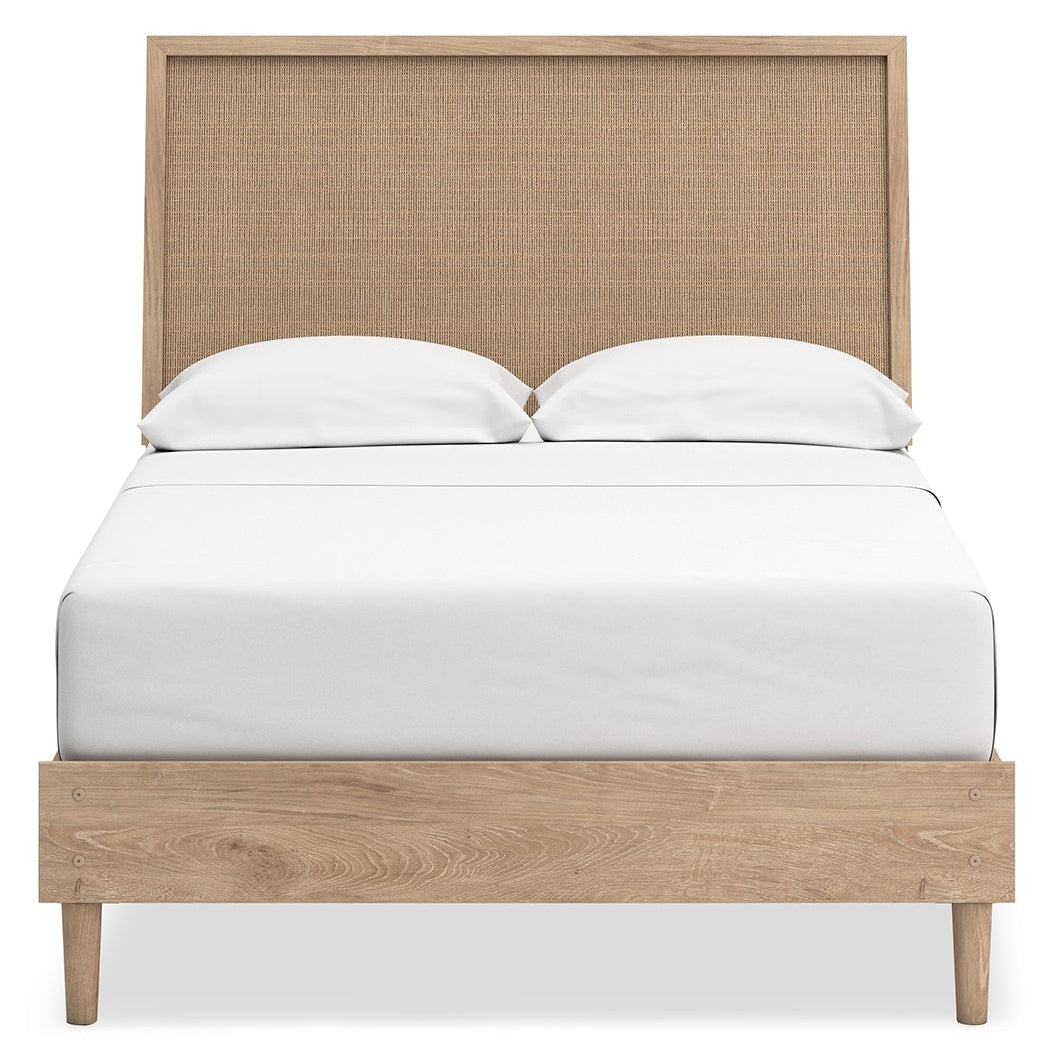 Cielden Full Panel Bed with Mirrored Dresser and Nightstand