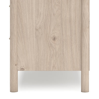 Cadmori Queen Upholstered Panel Bed with Mirrored Dresser