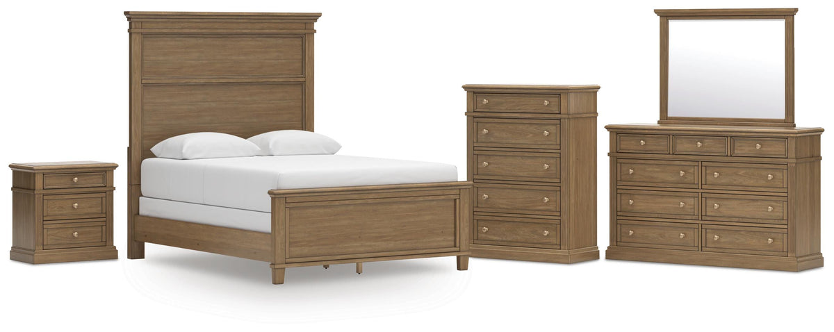 Mylarken Queen Panel Bed, Dresser, Mirror, Chest and Nightstand