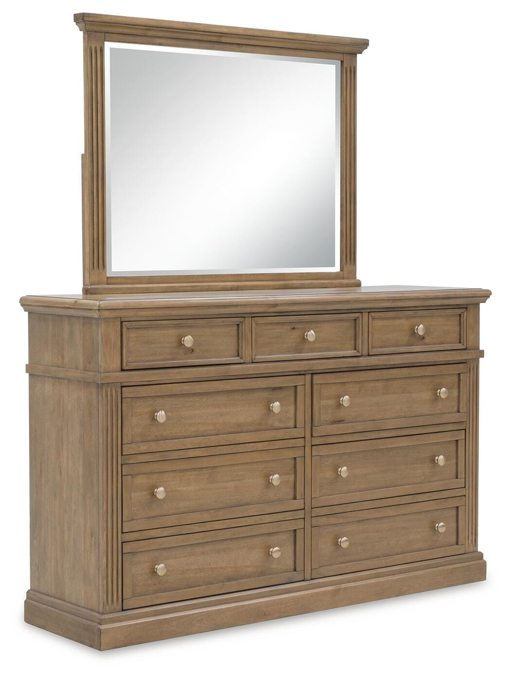 Mylarken Queen Panel Bed, Dresser, Mirror, Chest and Nightstand