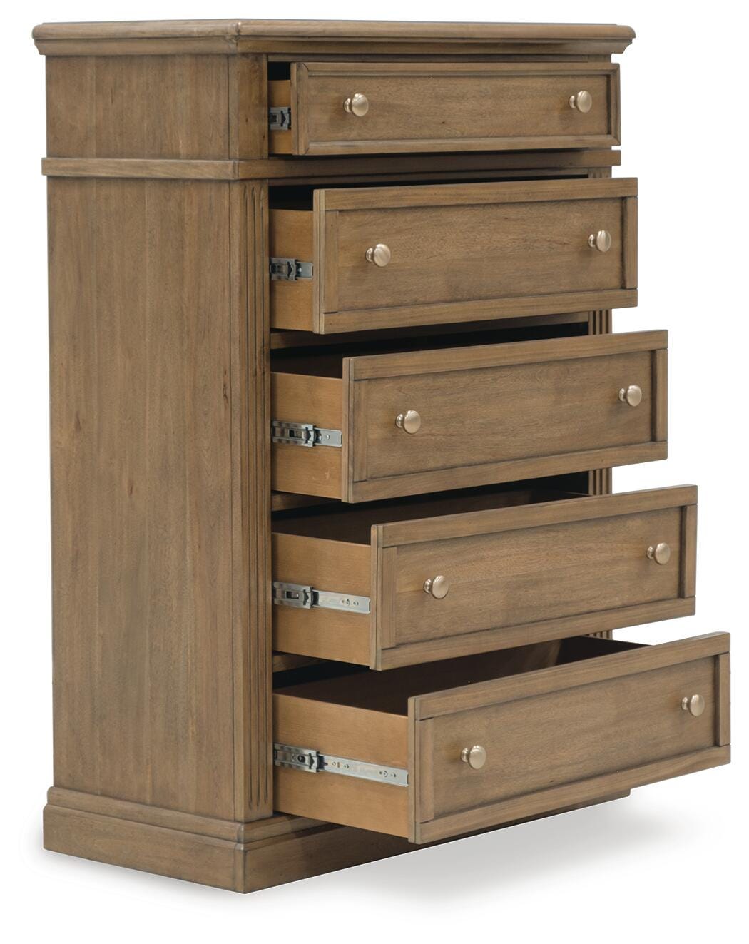 Mylarken Queen Panel Bed, Dresser, Mirror, Chest and Nightstand