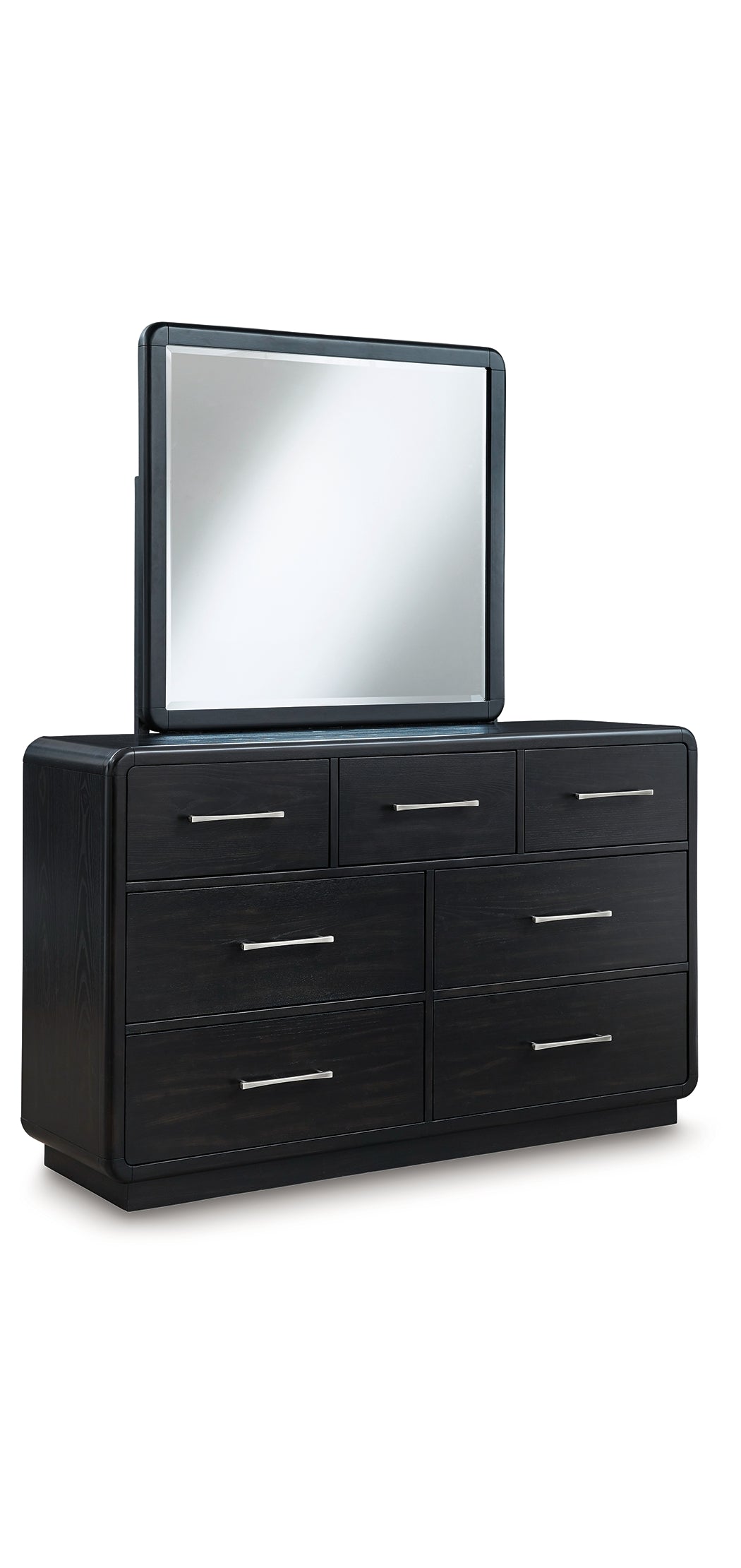 Rowanbeck King Upholstered Panel Bed, Dresser, Mirror, Chest and Nightstand