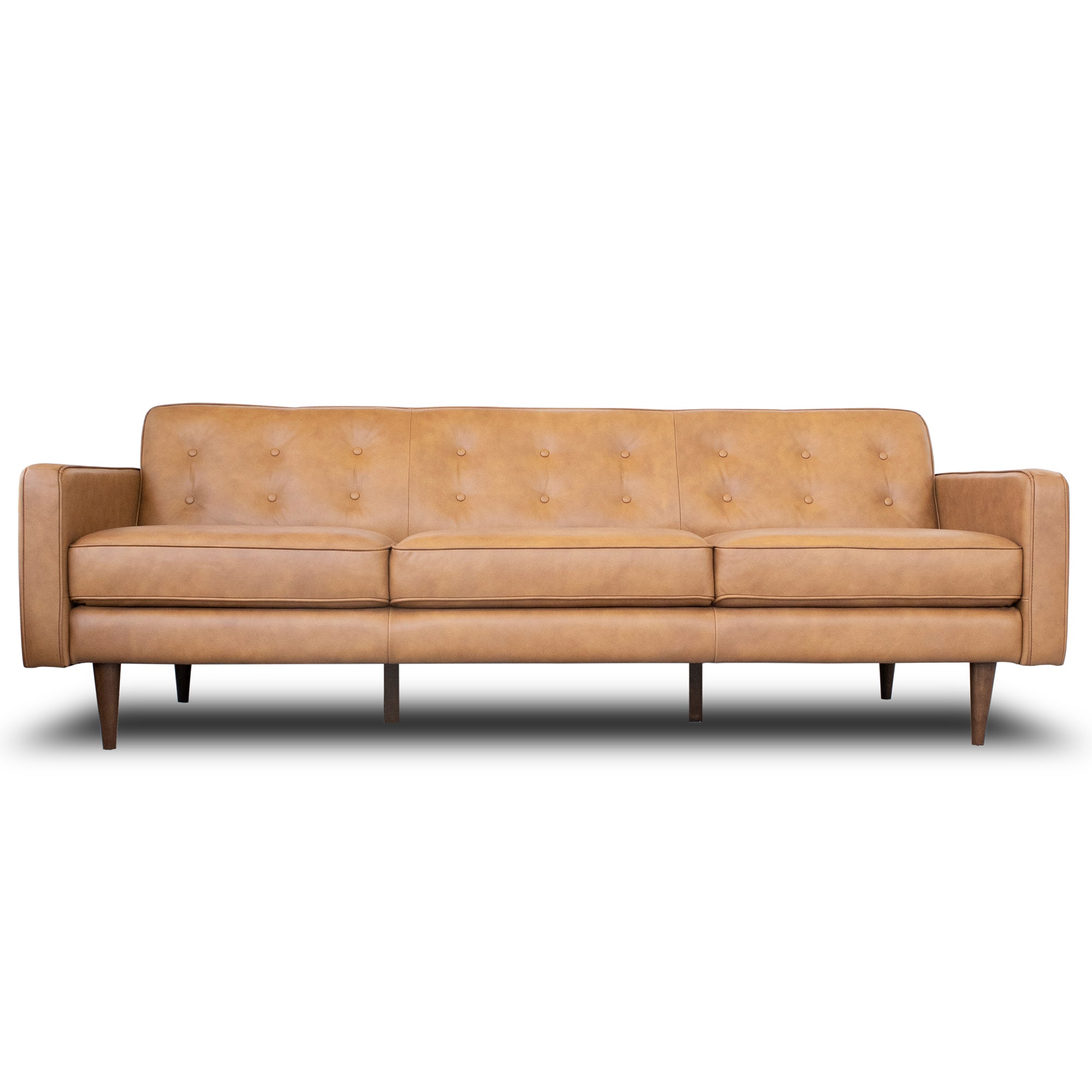 Broxton Tan Leather Sofa - MidinMod