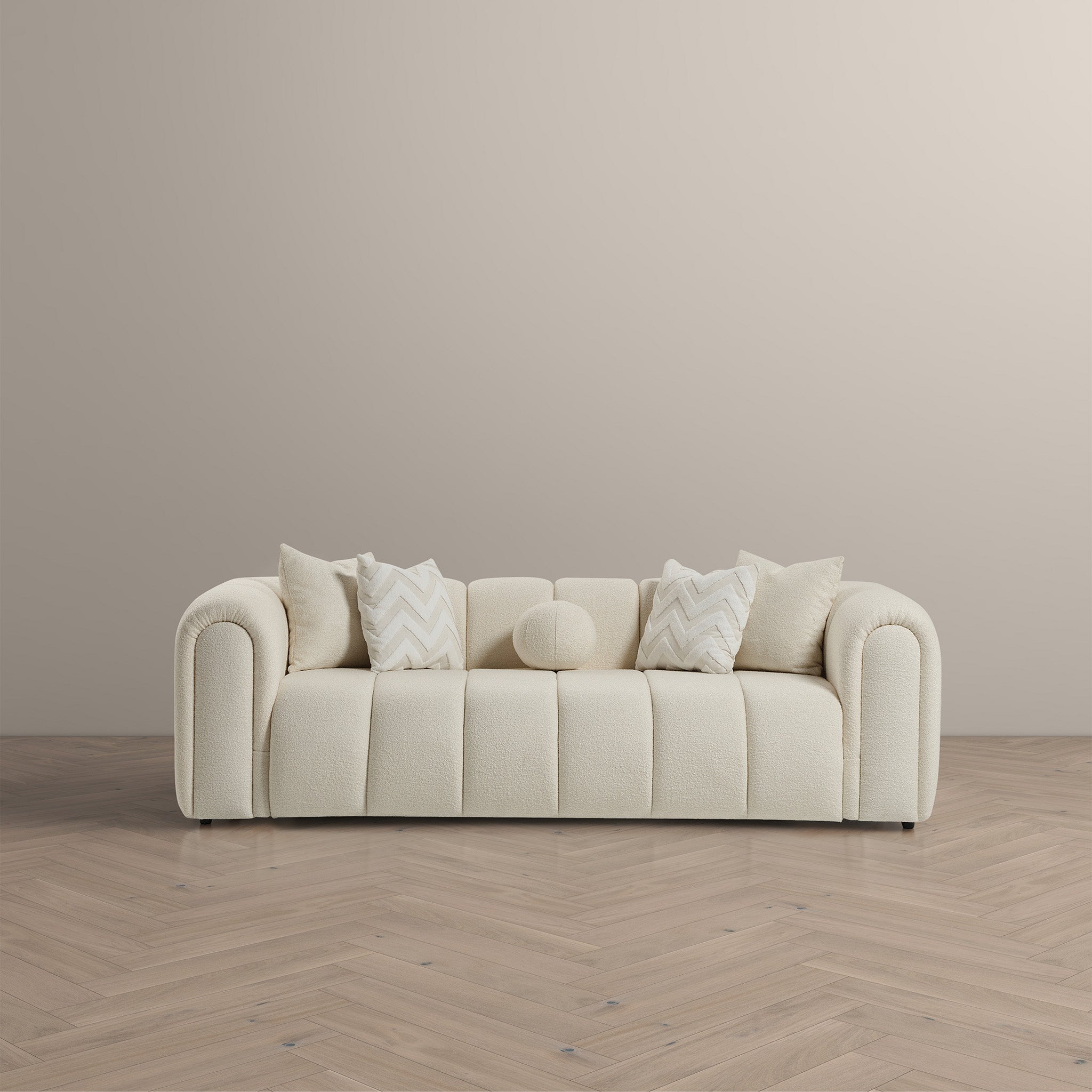 Bella Ivory Boucle Sofa - MidinMod