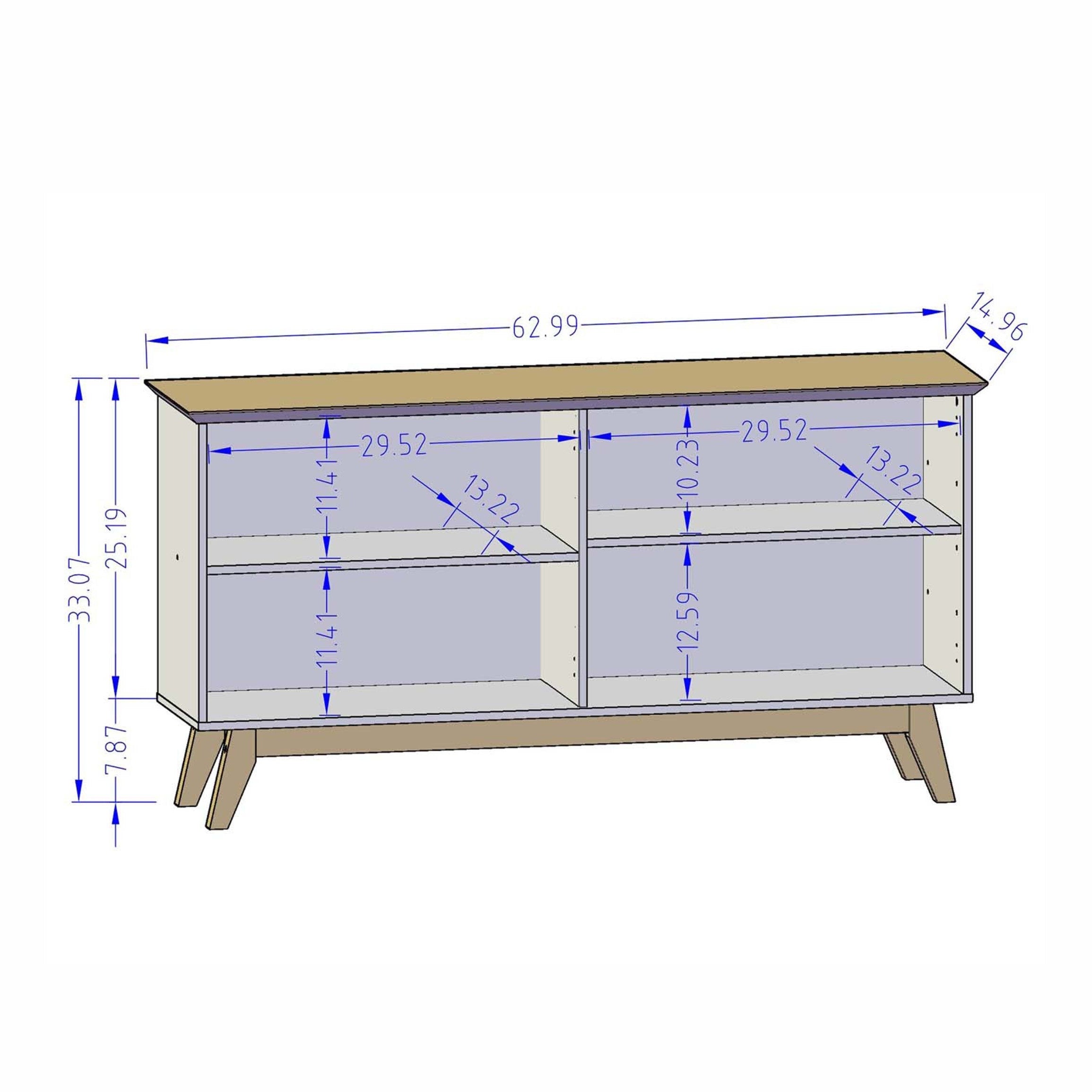 Bradley 63" Black Buffet Stand | Modern Solid Wood Sideboard & Storage Cabinet | MidinMod