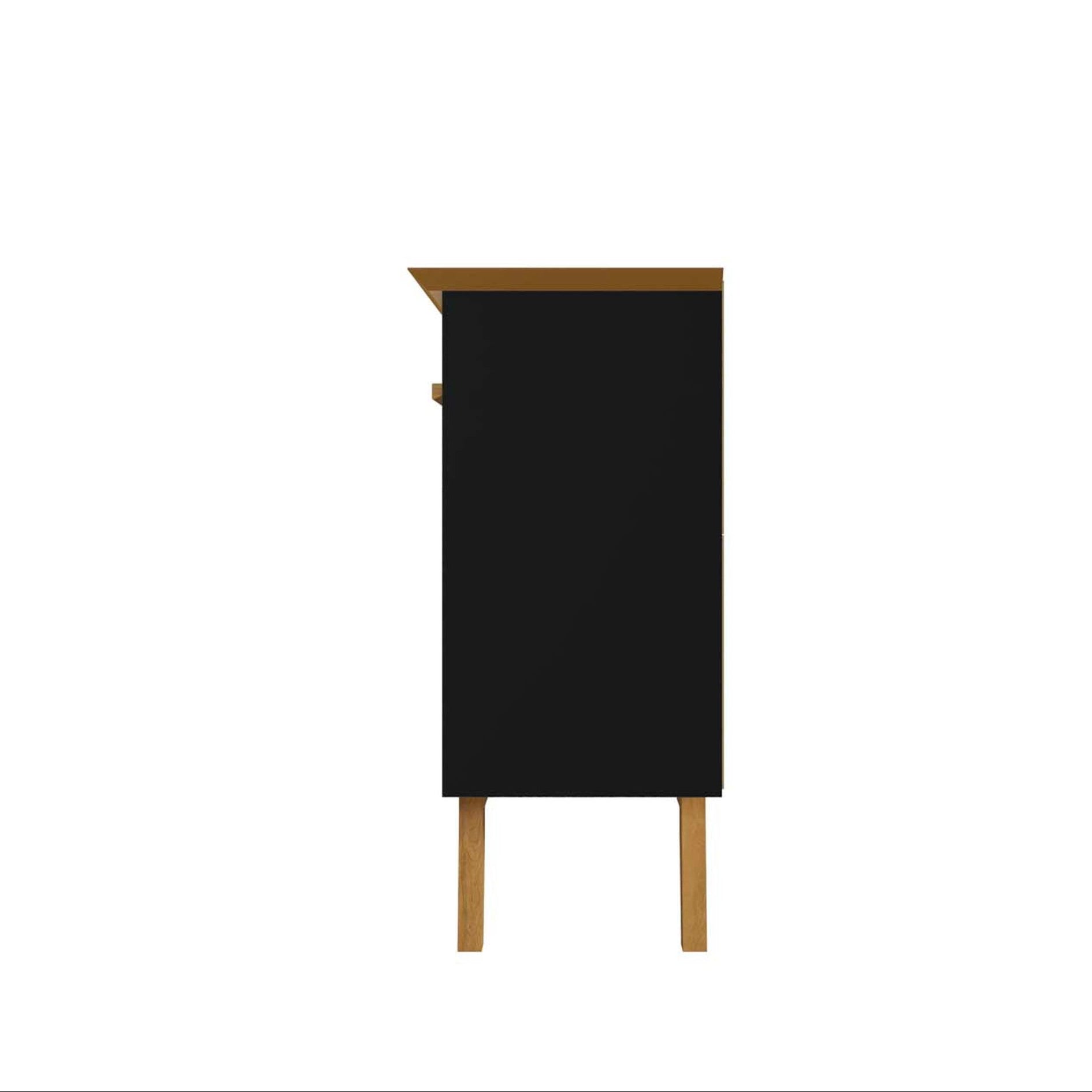 Bradley 63" Black Buffet Stand | Modern Solid Wood Sideboard & Storage Cabinet | MidinMod