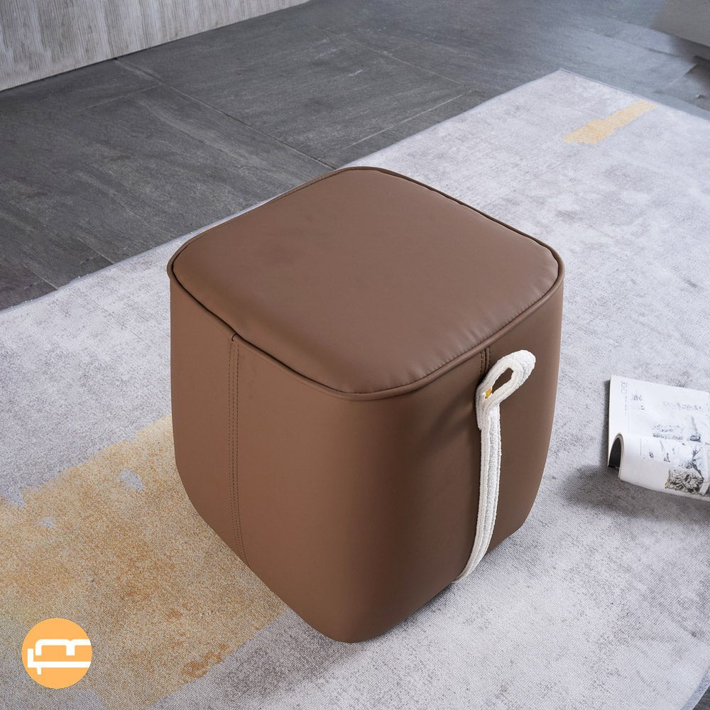 Brady Brown PU Leather Stool - MidinMod