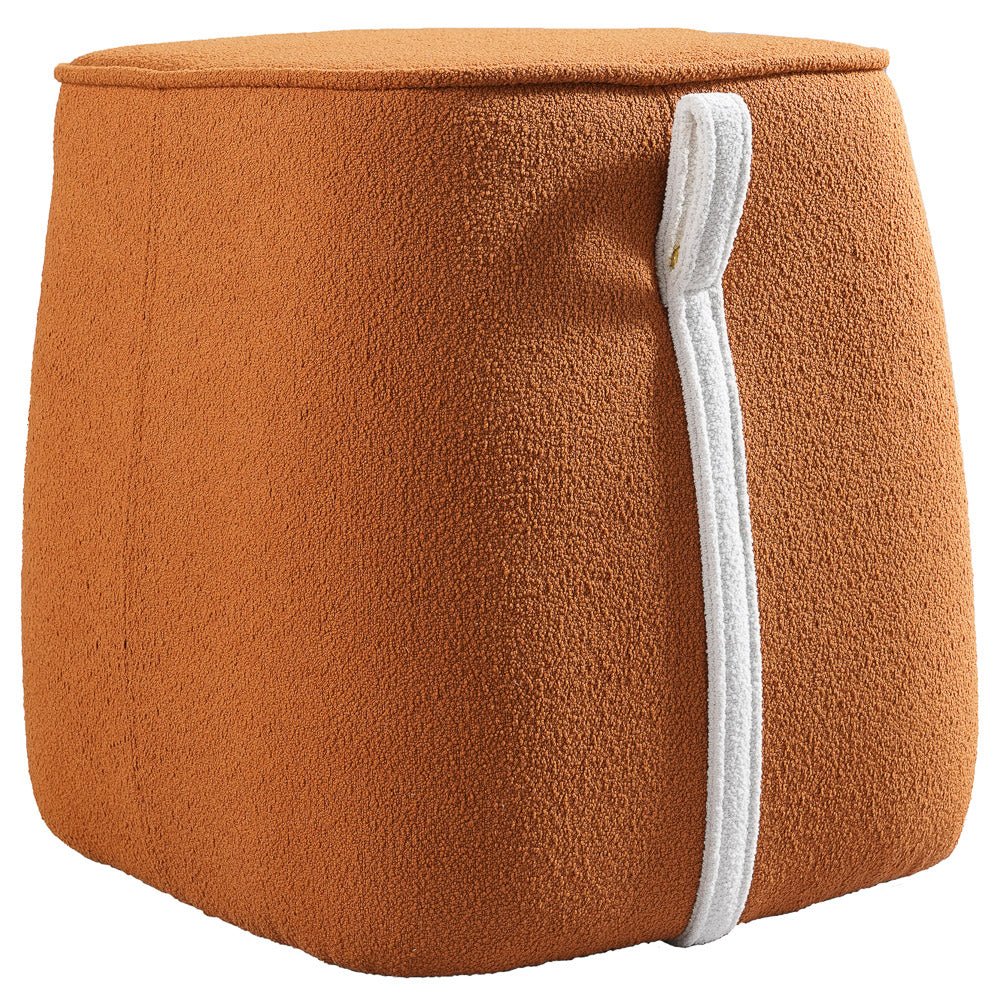 Brady Orange Boucle Stool - MidinMod