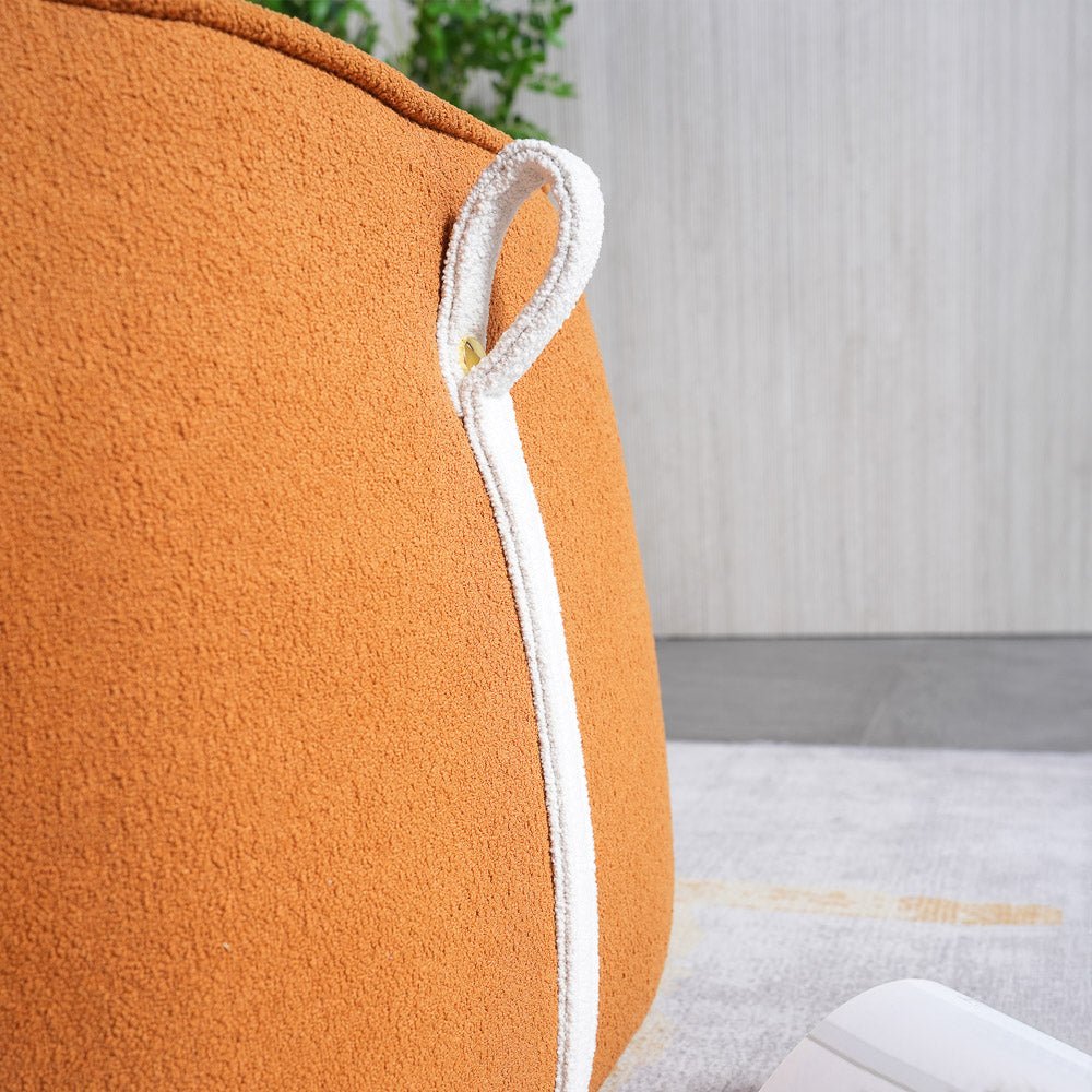 Brady Orange Boucle Stool - MidinMod