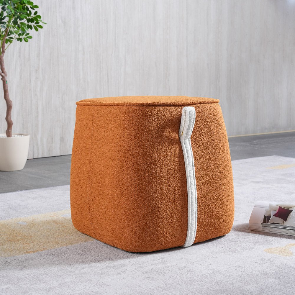 Brady Orange Boucle Stool - MidinMod